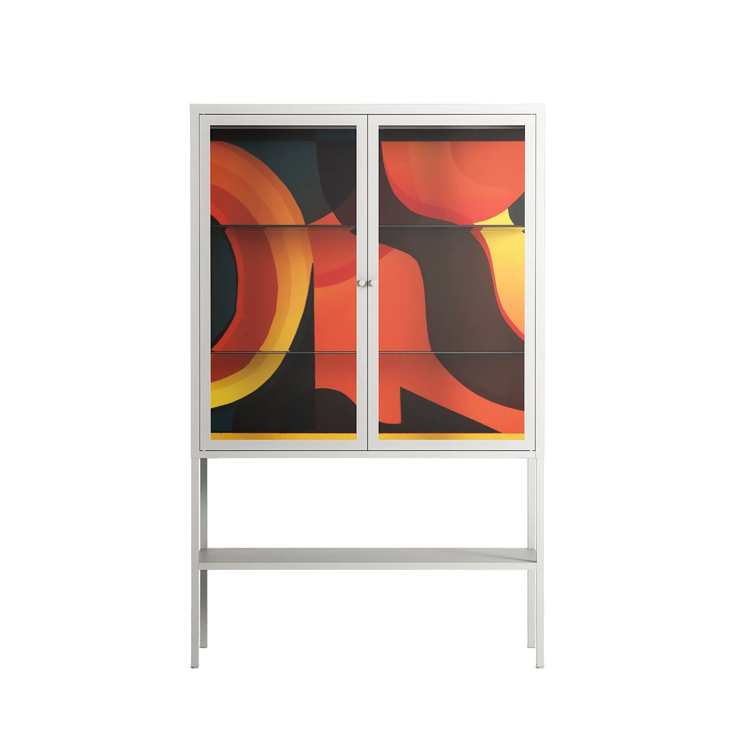 Swift - Loft Cabinet - Rikki Hewitt - Chalk - Clear glass
