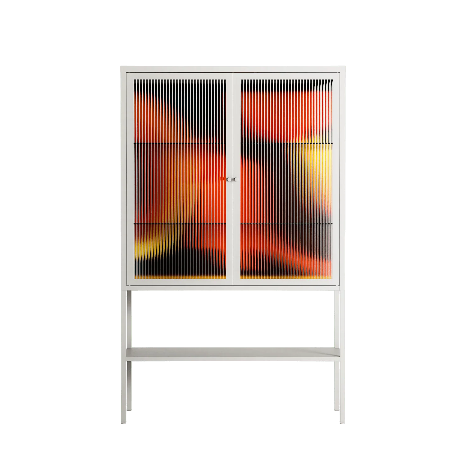 Swift - Loft Cabinet - Rikki Hewitt - Chalk - Reeded glass