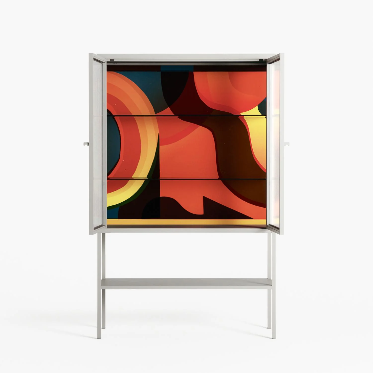 Swift - Loft Cabinet - Rikki Hewitt - Chalk - Reeded glass - Image 3