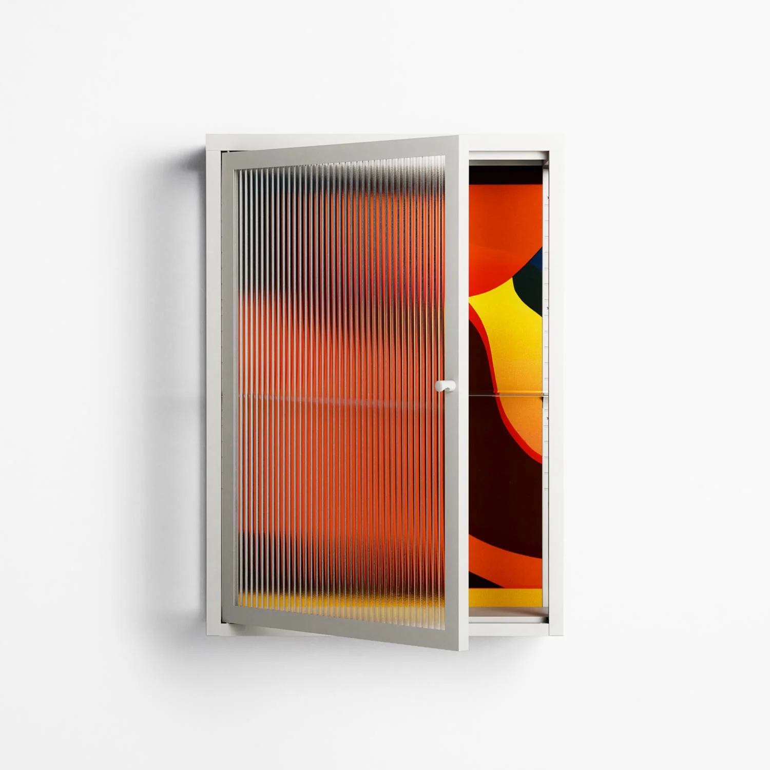 Swift - Wall Cabinet - Rikki Hewitt - Chalk - Reeded glass - Image 2