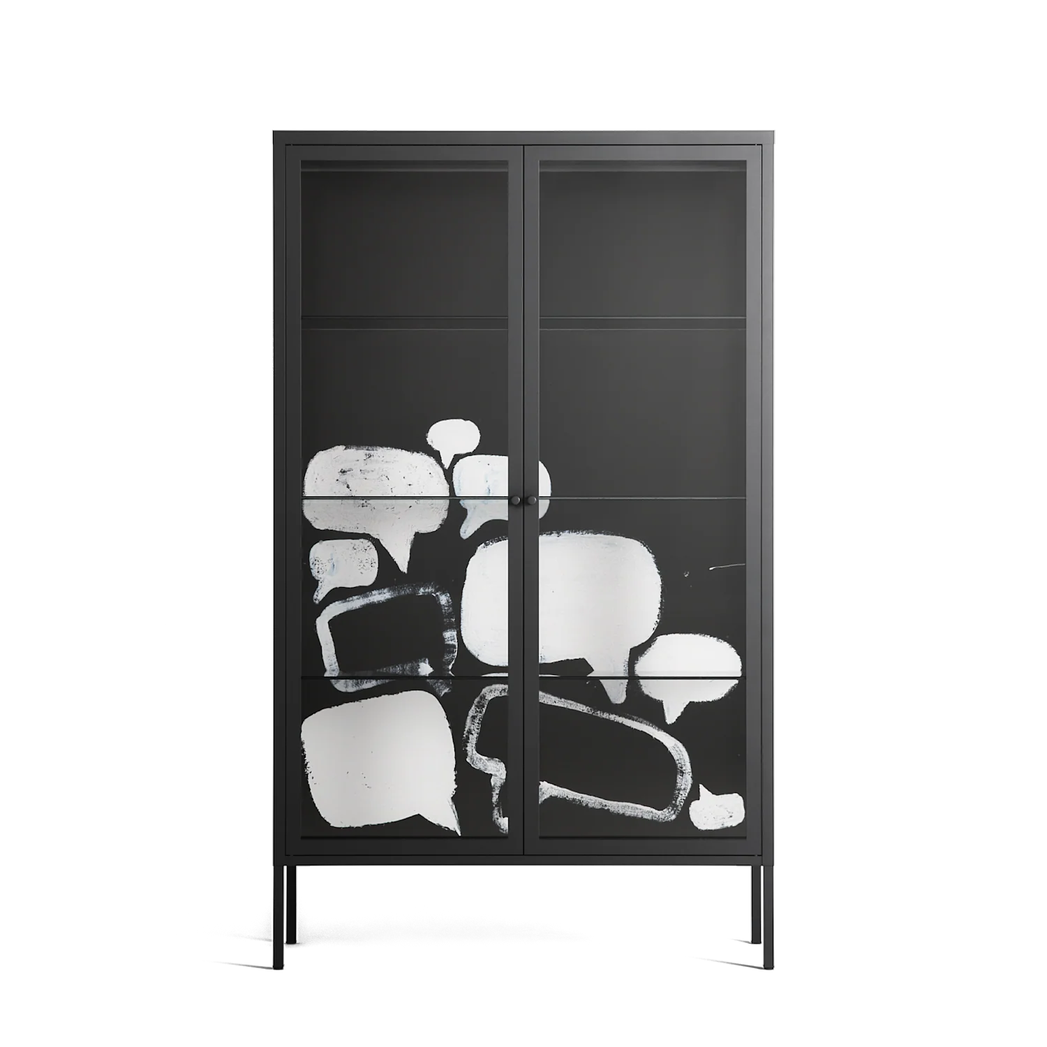 Talk Less Say More - Cabinet - Ciara Wade - Antracite - Clear glass