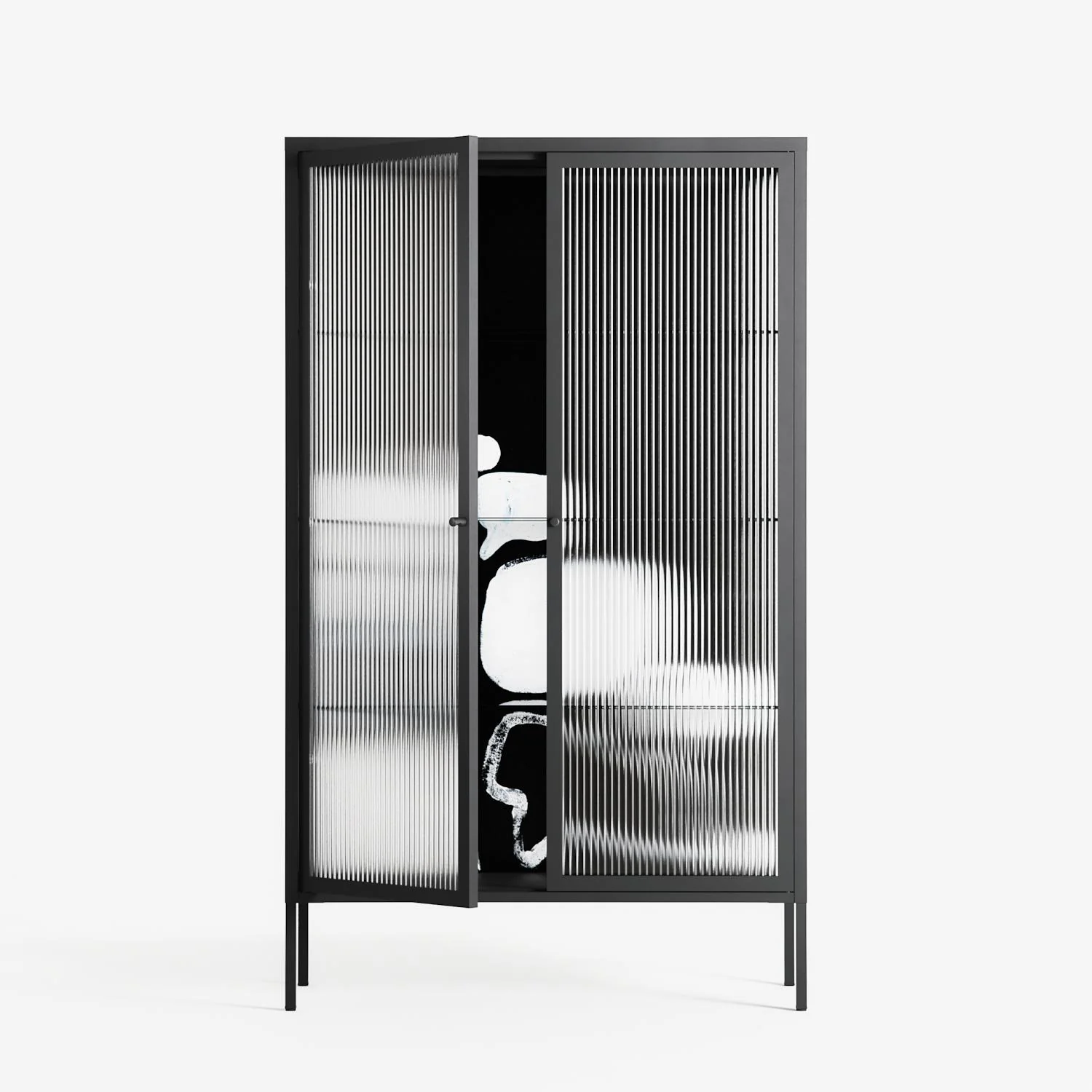 Talk Less Say More - Cabinet - Ciara Wade - Antracite - Reeded glass - Image 2