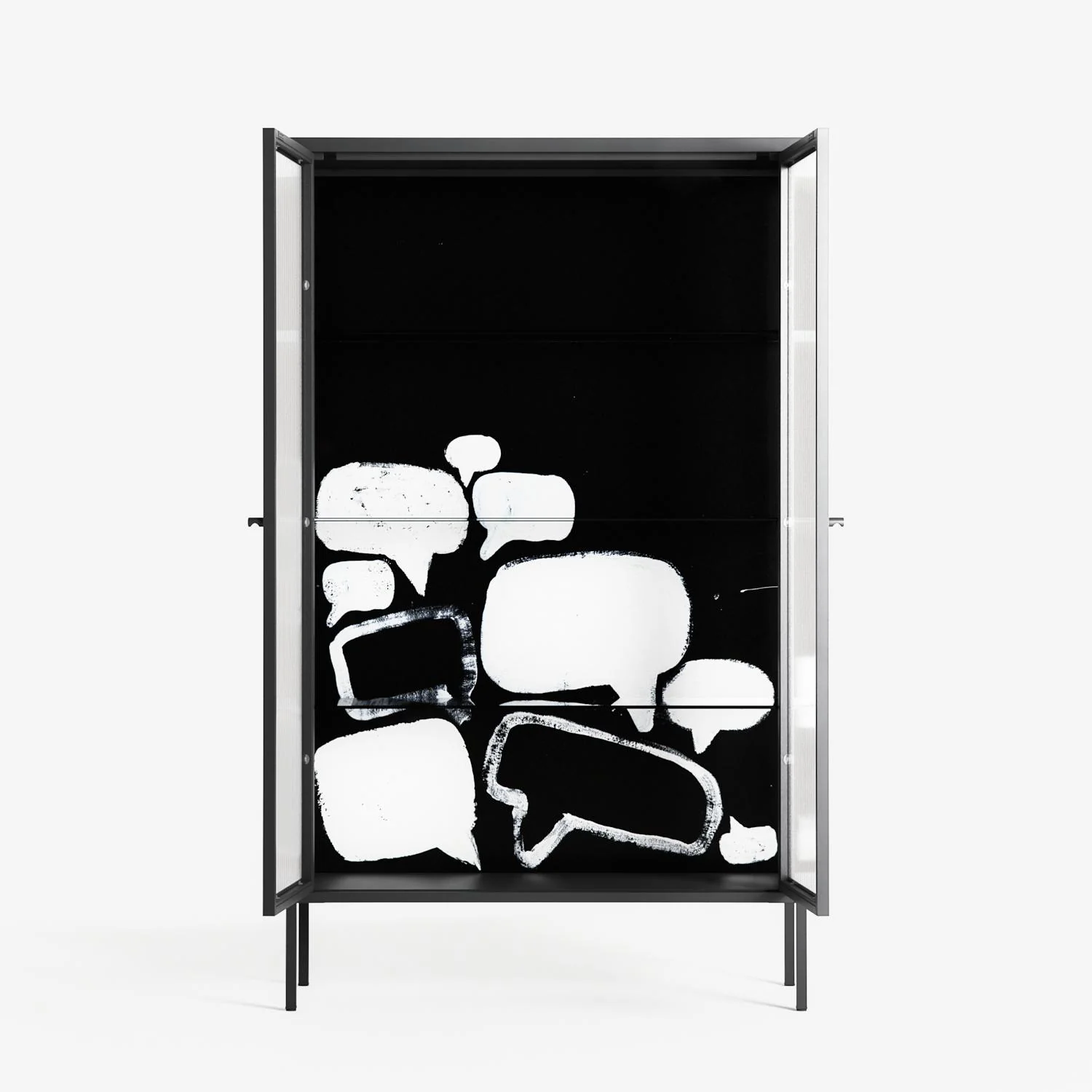 Talk Less Say More - Cabinet - Ciara Wade - Antracite - Reeded glass - Image 3
