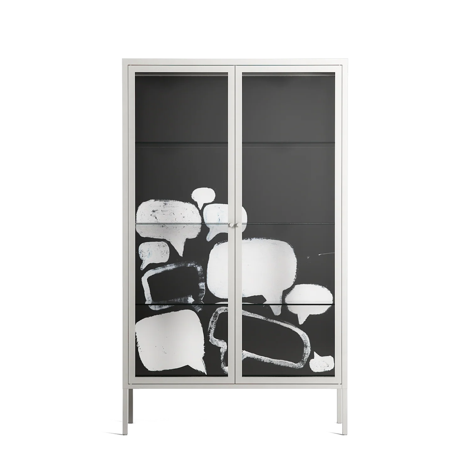 Talk Less Say More - Cabinet - Ciara Wade - Chalk - Clear glass