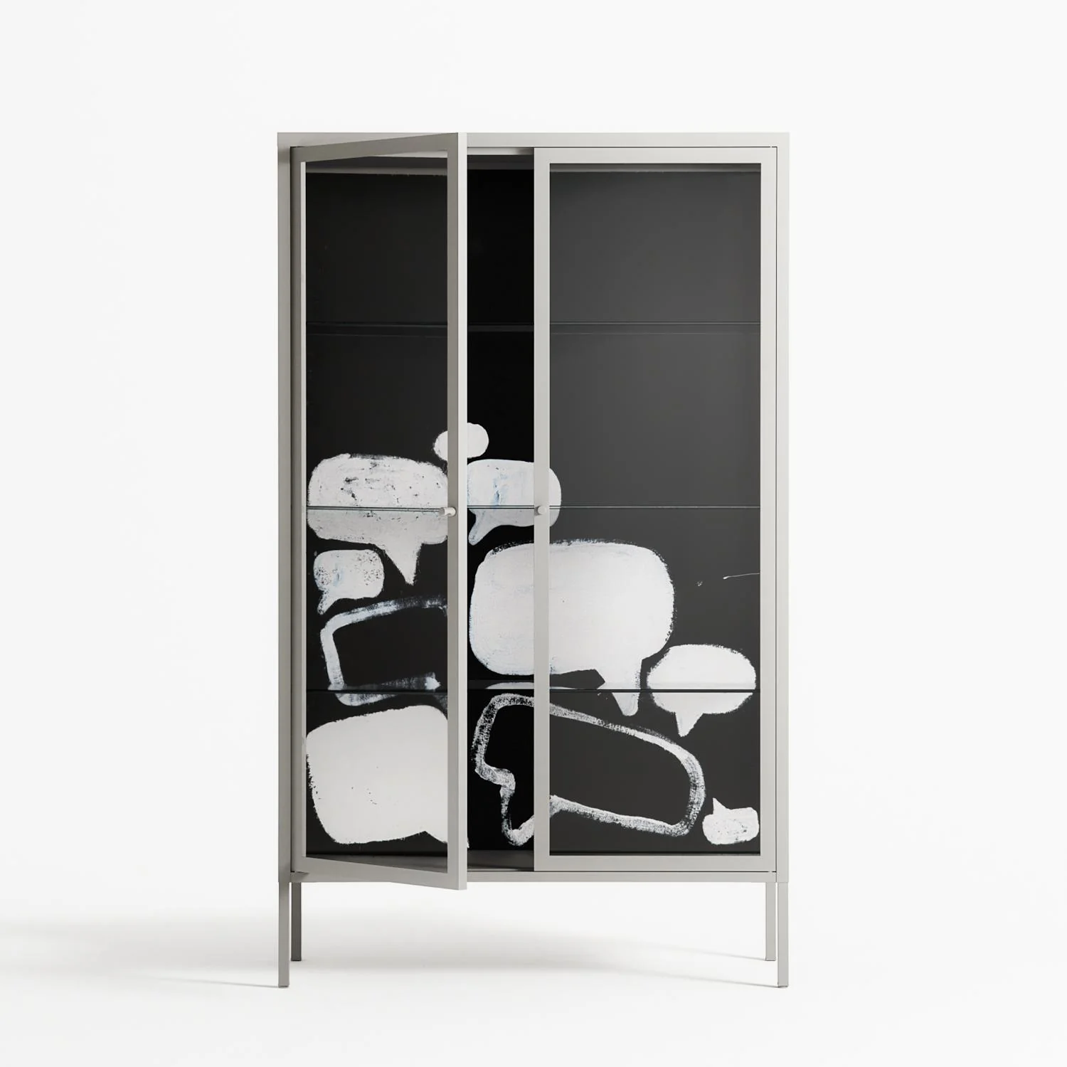 Talk Less Say More - Cabinet - Ciara Wade - Chalk - Clear glass - Image 2