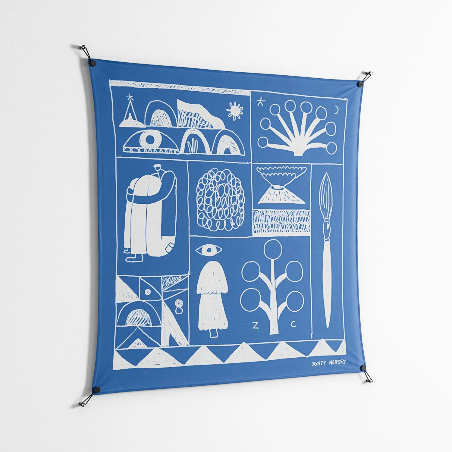 Tapestry - Work On Wall - Wyatt Hersey - Black - 140 x 140 cm - Image 2
