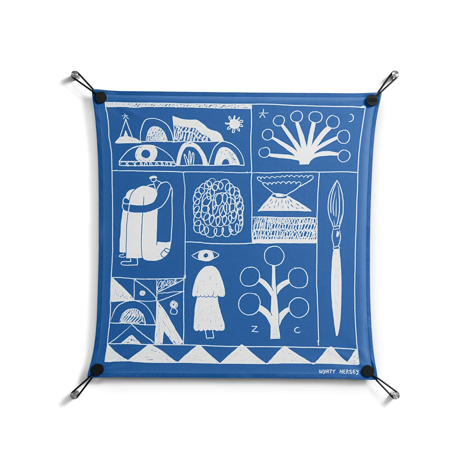 Tapestry - Work On Wall - Wyatt Hersey - Black - 70 x 70 cm
