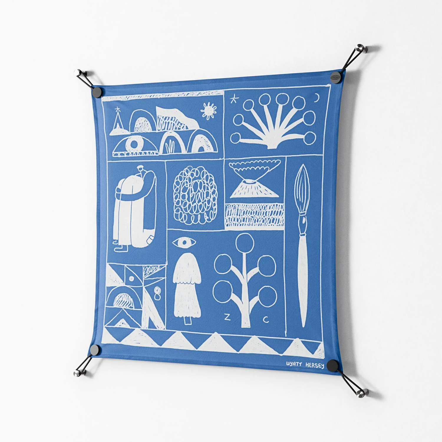 Tapestry - Work On Wall - Wyatt Hersey - Black - 70 x 70 cm - Image 2