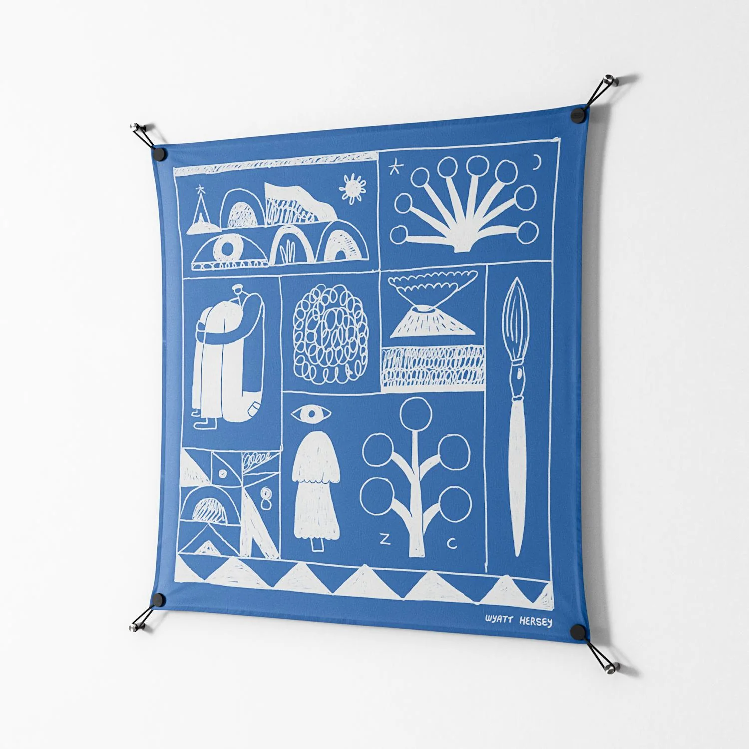 Tapestry - Work On Wall - Wyatt Hersey - Black - 90 x 90 cm - Image 2