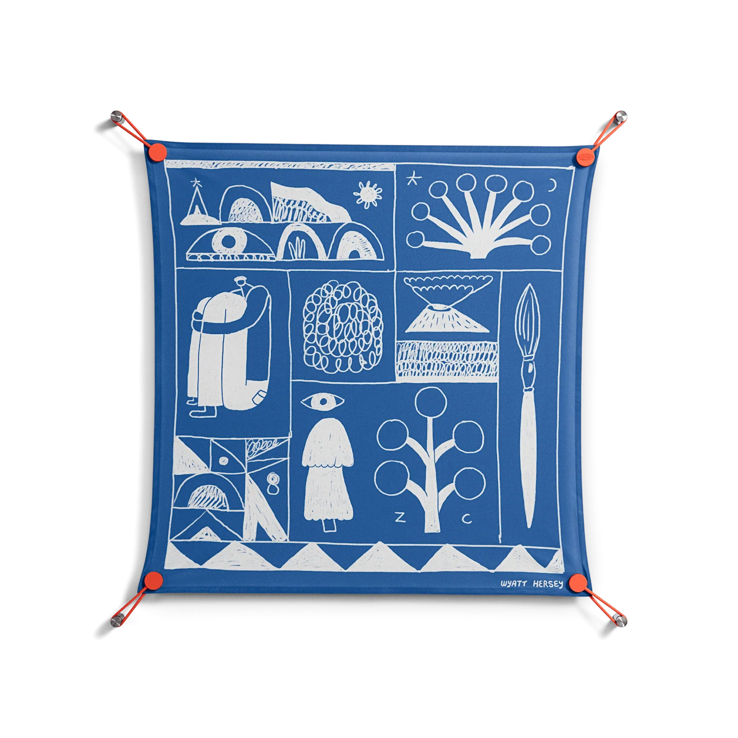 Tapestry - Work On Wall - Wyatt Hersey - Orange - 70 x 70 cm