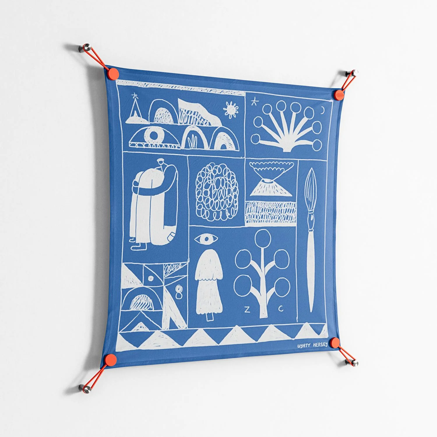 Tapestry - Work On Wall - Wyatt Hersey - Orange - 70 x 70 cm - Image 2