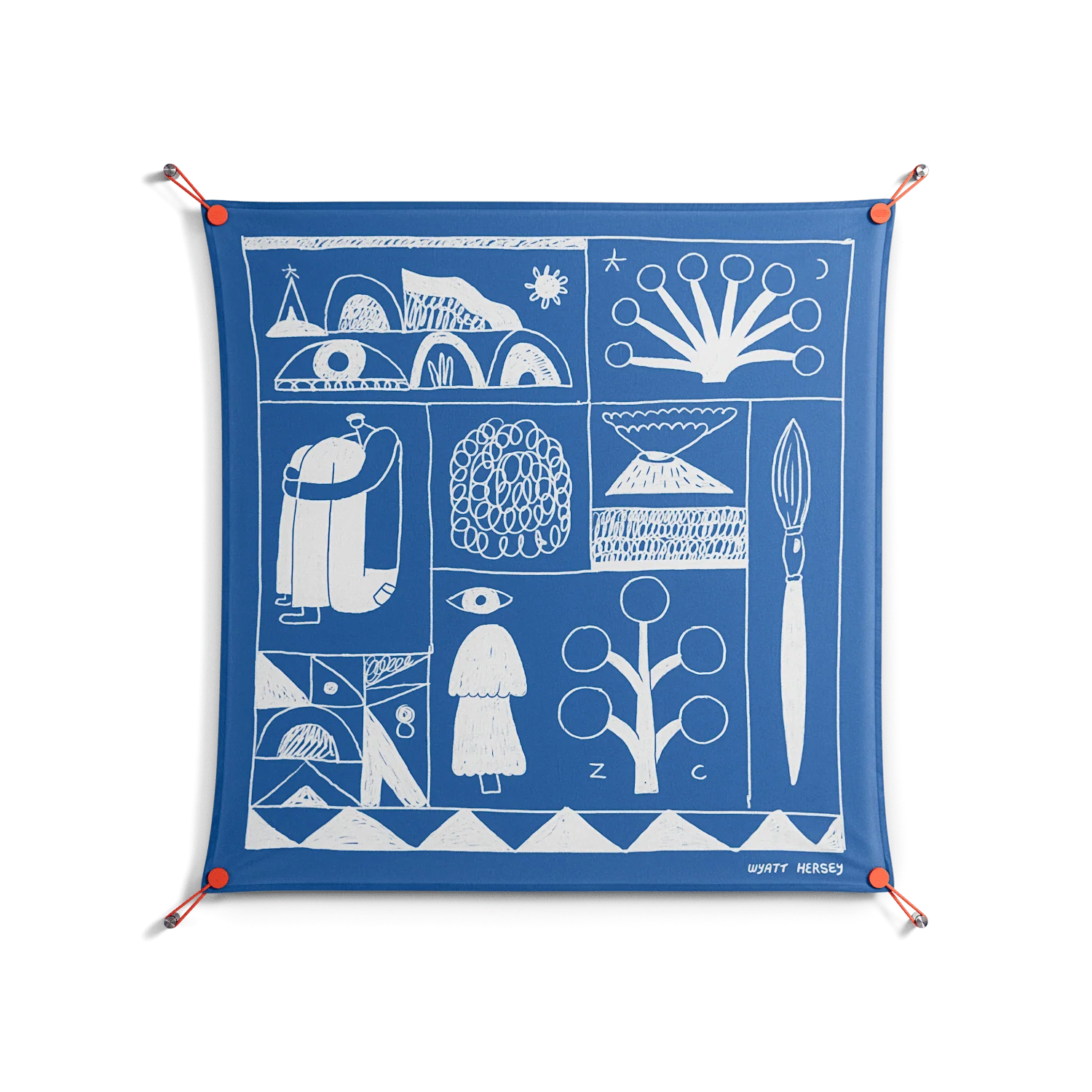 Tapestry - Work On Wall - Wyatt Hersey - Orange - 90 x 90 cm