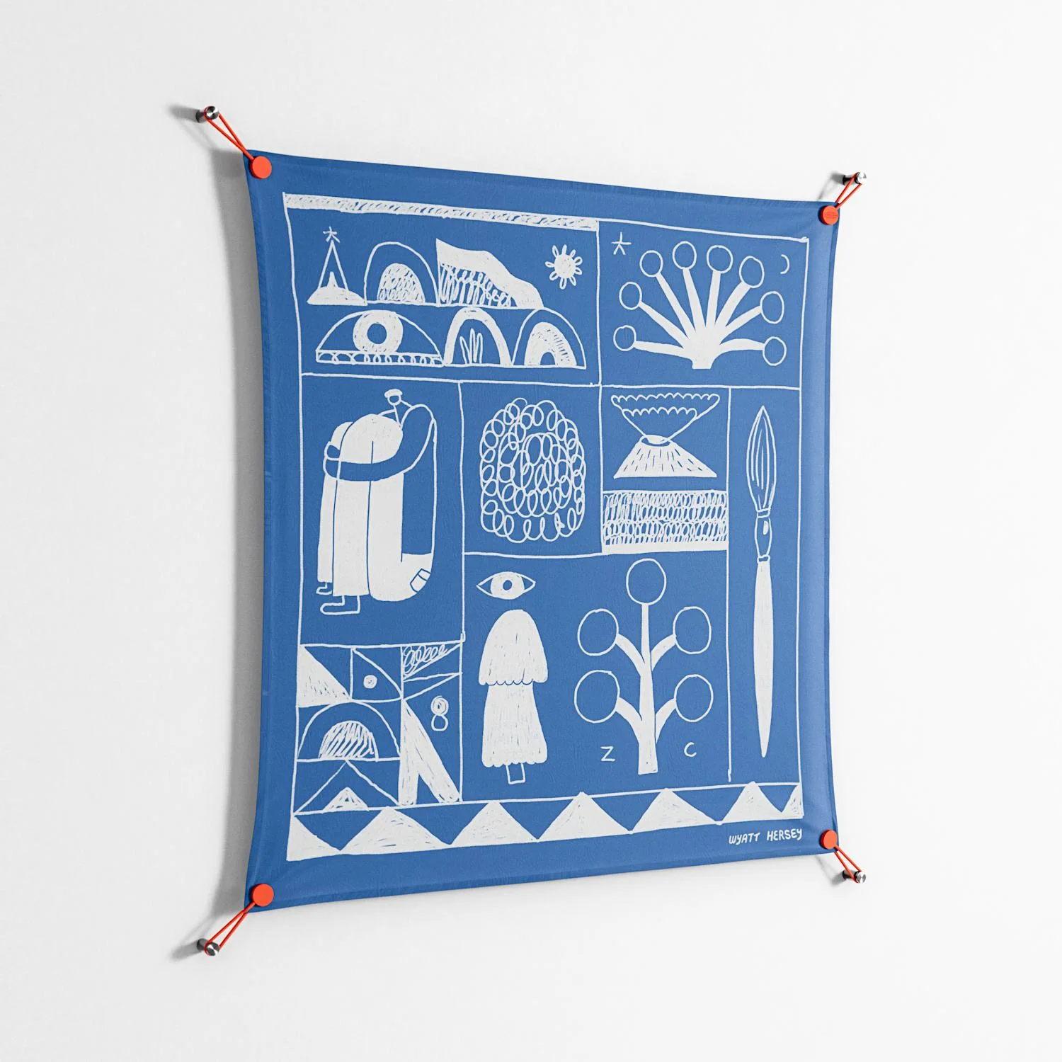 Tapestry - Work On Wall - Wyatt Hersey - Orange - 90 x 90 cm - Image 2