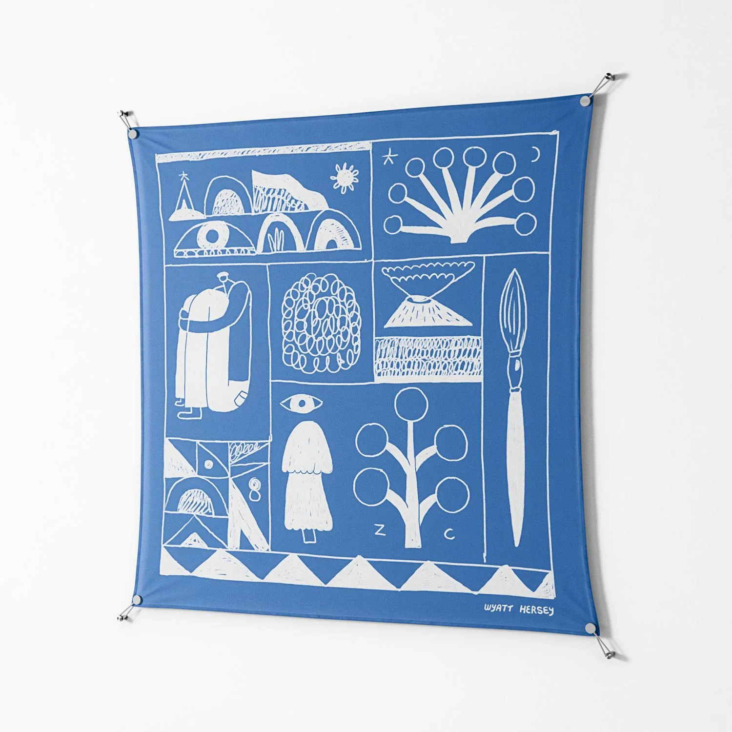 Tapestry - Work On Wall - Wyatt Hersey - Silver - 140 x 140 cm - Image 2