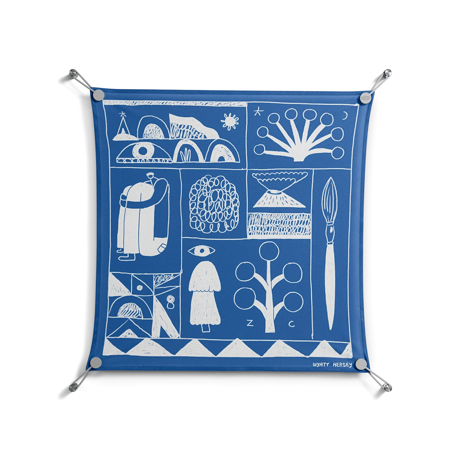 Tapestry - Work On Wall - Wyatt Hersey - Silver - 70 x 70 cm