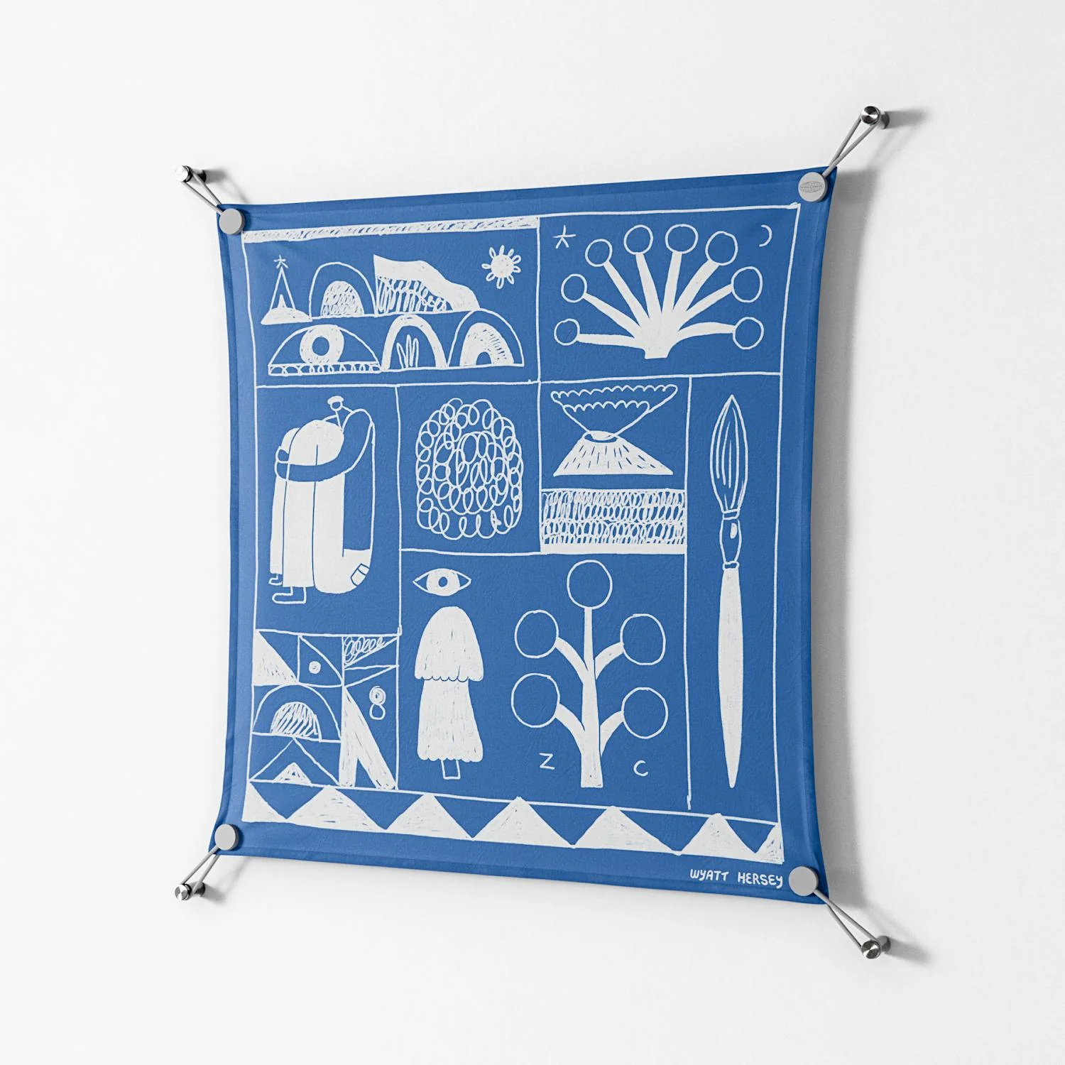 Tapestry - Work On Wall - Wyatt Hersey - Silver - 70 x 70 cm - Image 2
