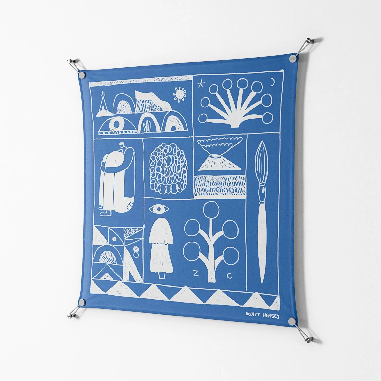 Tapestry - Work On Wall - Wyatt Hersey - Silver - 90 x 90 cm - Image 2