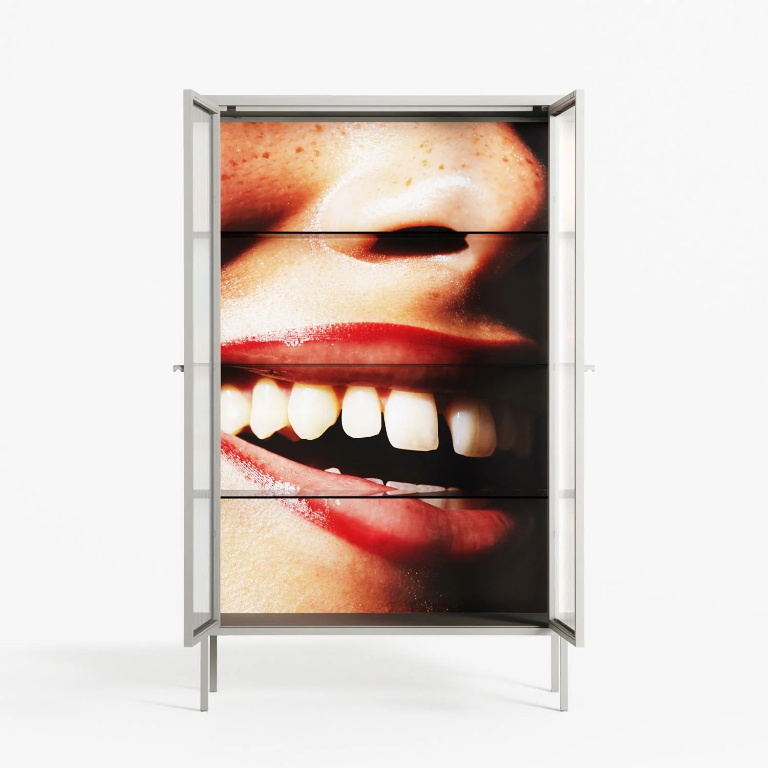 Teeth - Cabinet - Nadia Ryder - Chalk - Reeded glass - Image 3