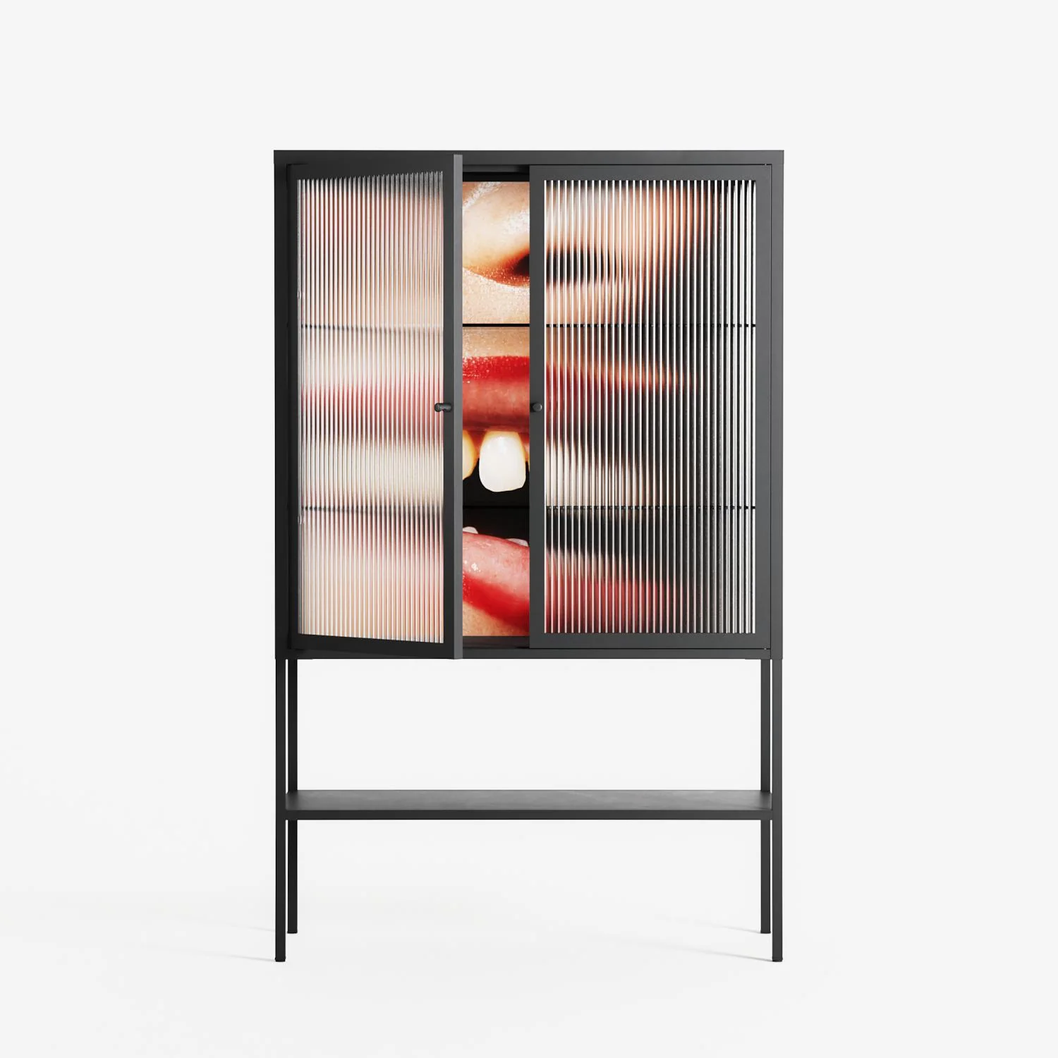 Teeth - Loft Cabinet - Nadia Ryder - Antracite - Reeded glass - Image 2
