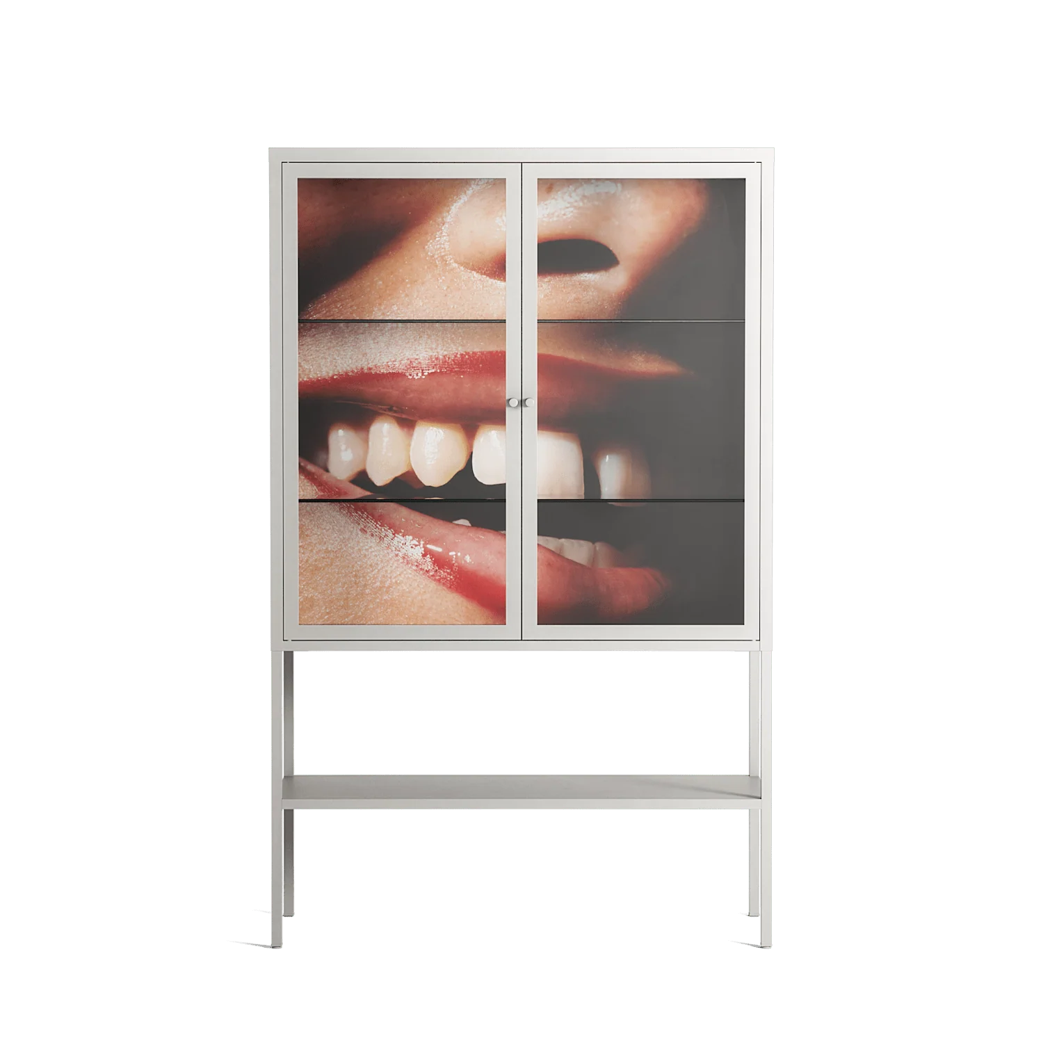 Teeth - Loft Cabinet - Nadia Ryder - Chalk - Clear glass