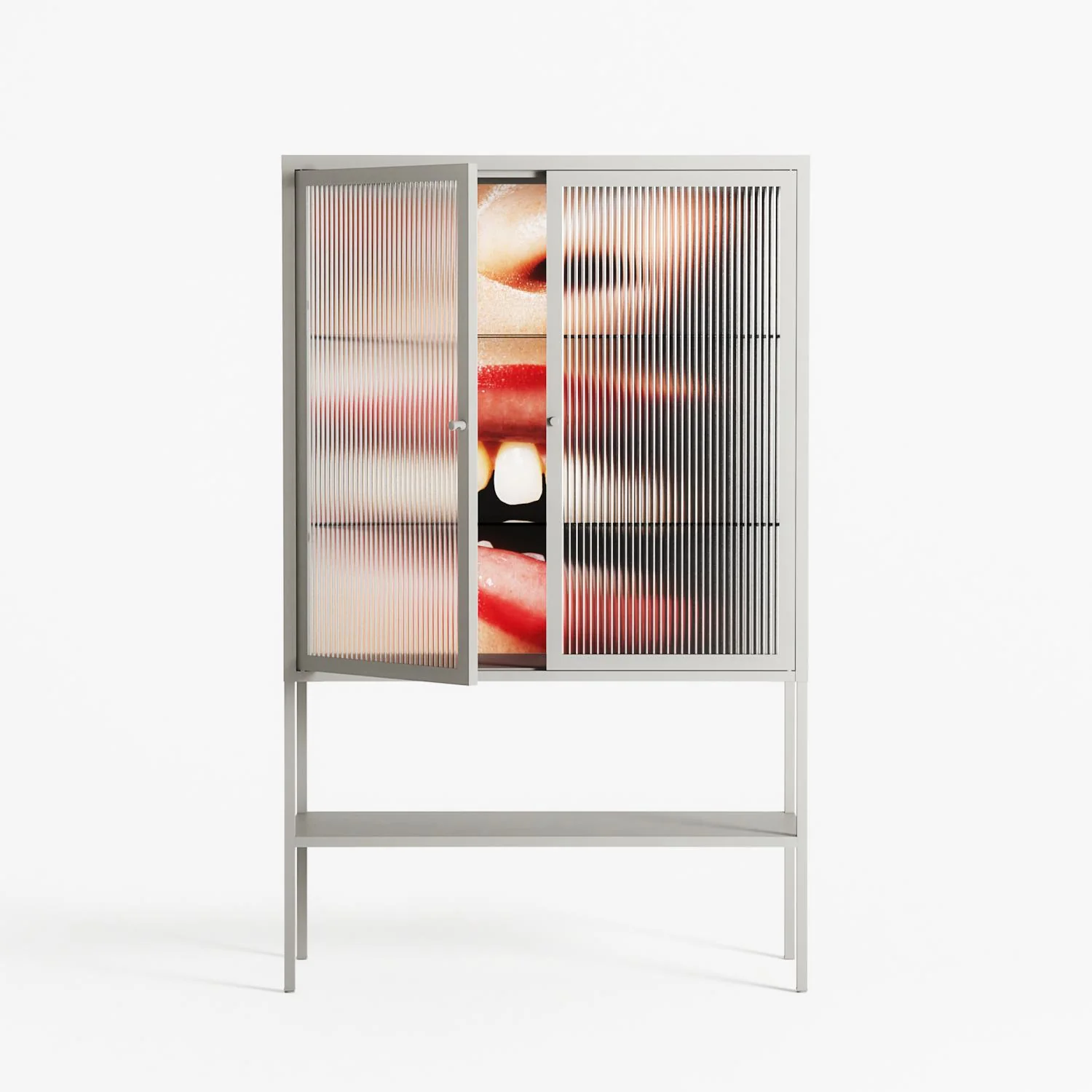 Teeth - Loft Cabinet - Nadia Ryder - Chalk - Reeded glass - Image 2