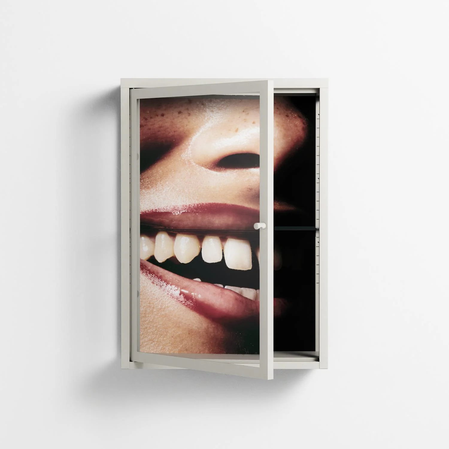 Teeth - Wall Cabinet - Nadia Ryder - Chalk - Clear glass - Image 2