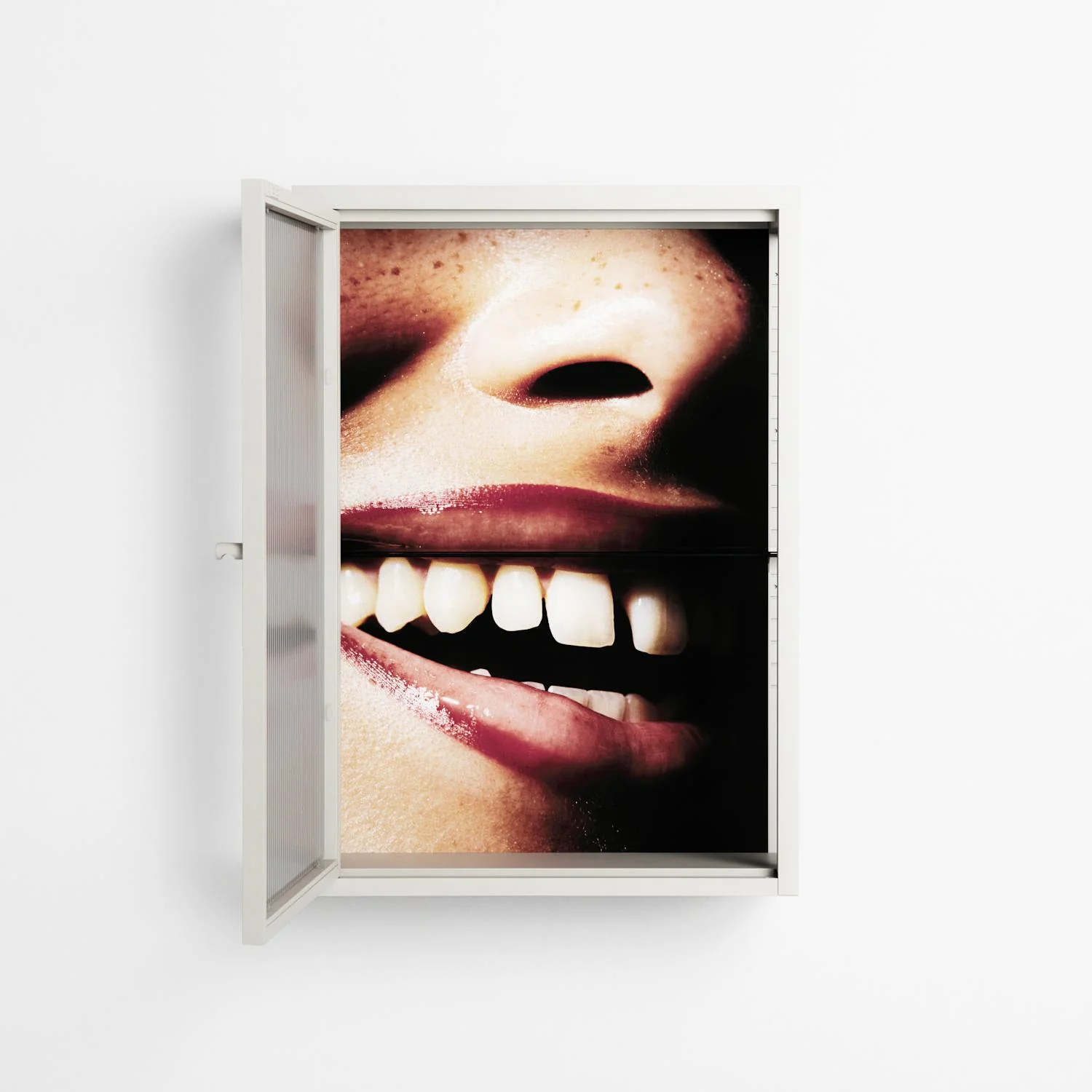 Teeth - Wall Cabinet - Nadia Ryder - Chalk - Reeded glass - Image 3