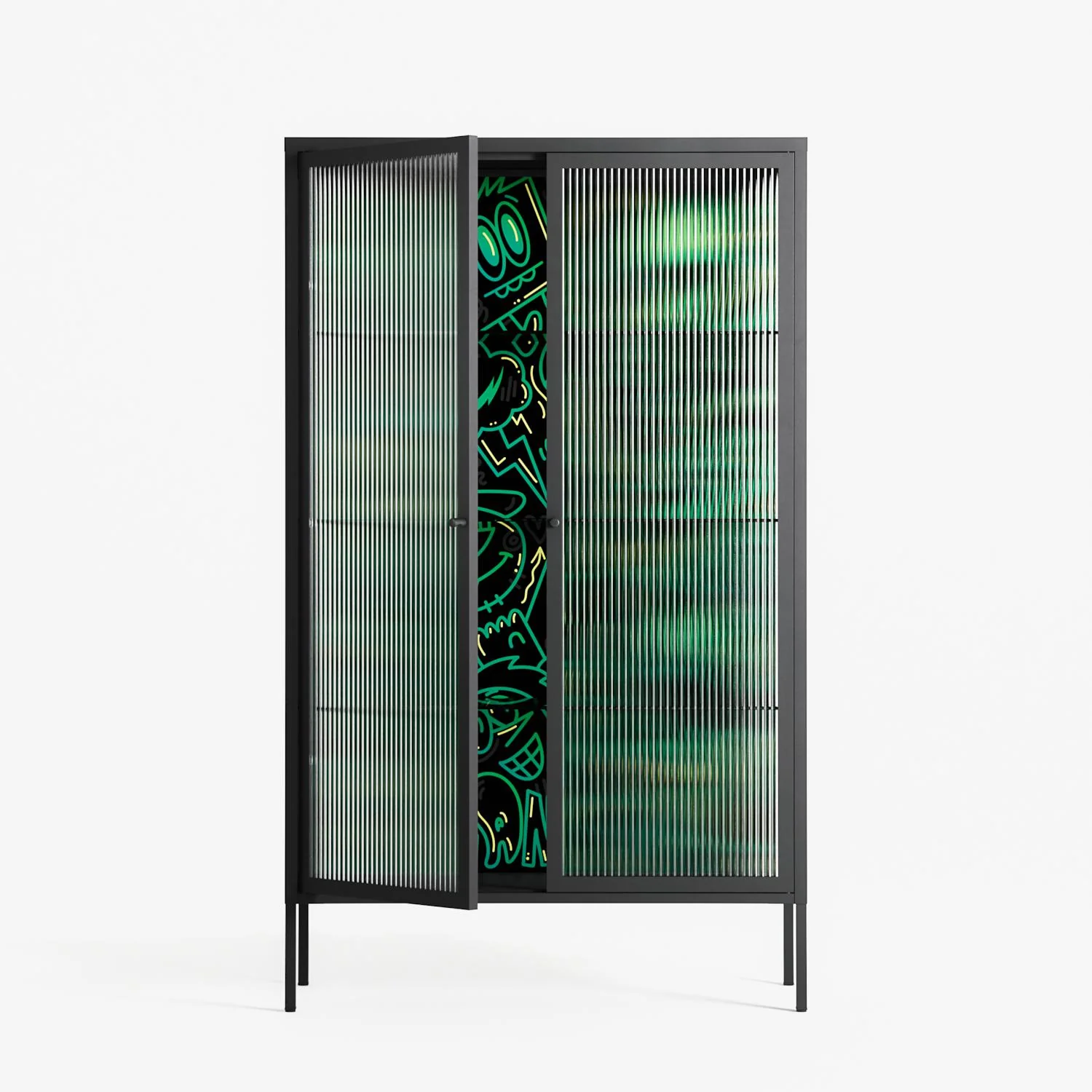 Thankful - Cabinet - Craig Watkins - Antracite - Reeded glass - Image 2