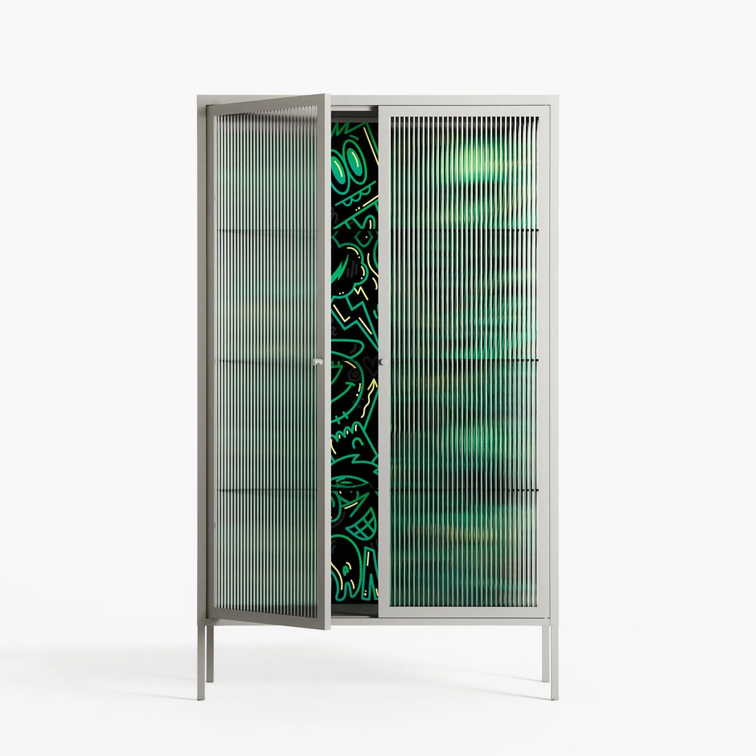 Thankful - Cabinet - Craig Watkins - Chalk - Reeded glass - Image 2