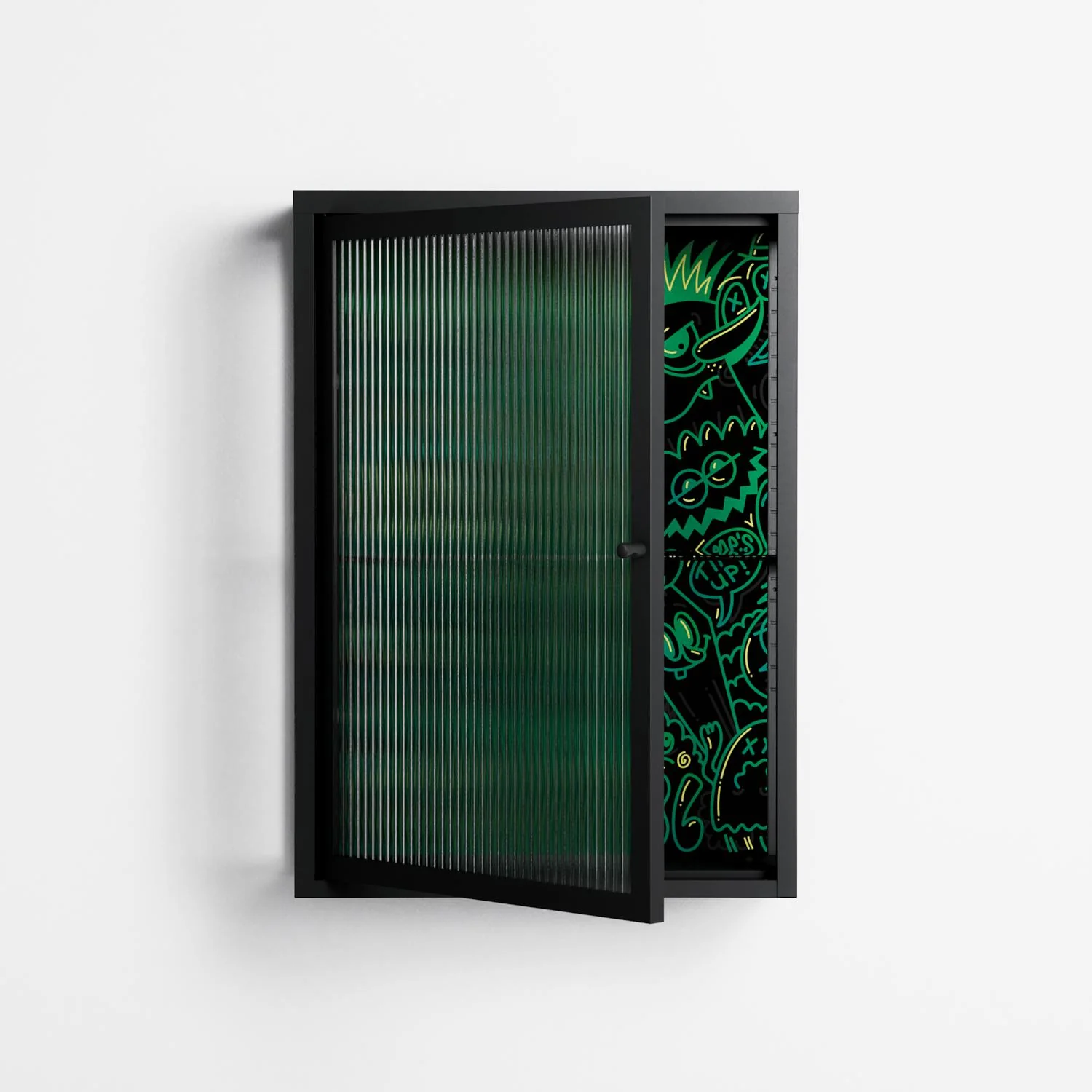 Thankful - Wall Cabinet - Craig Watkins - Antracite - Reeded glass - Image 2