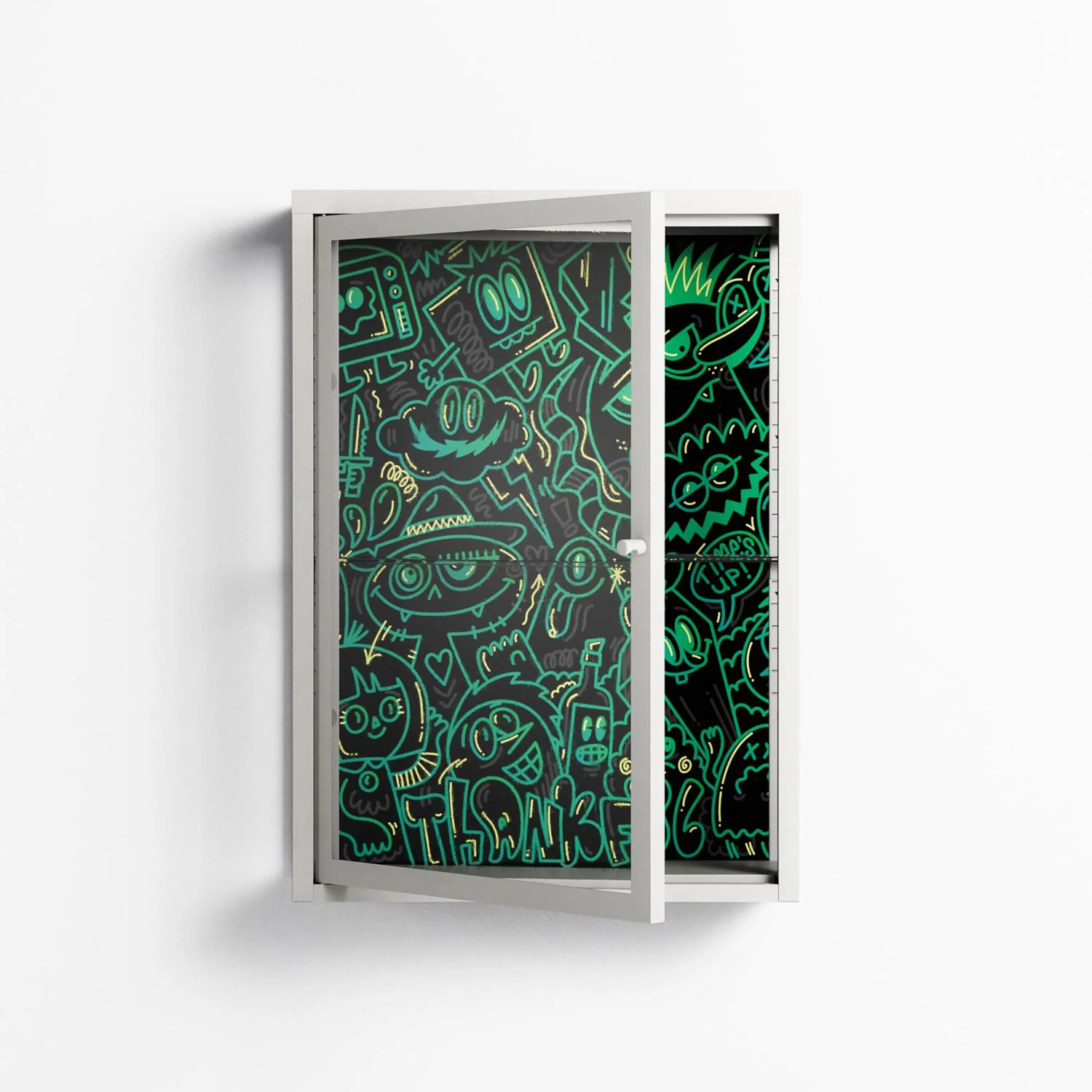 Thankful - Wall Cabinet - Craig Watkins - Chalk - Clear glass - Image 2