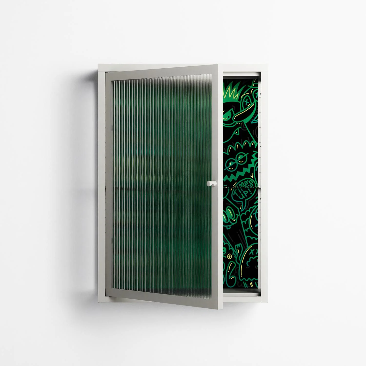Thankful - Wall Cabinet - Craig Watkins - Chalk - Reeded glass - Image 2