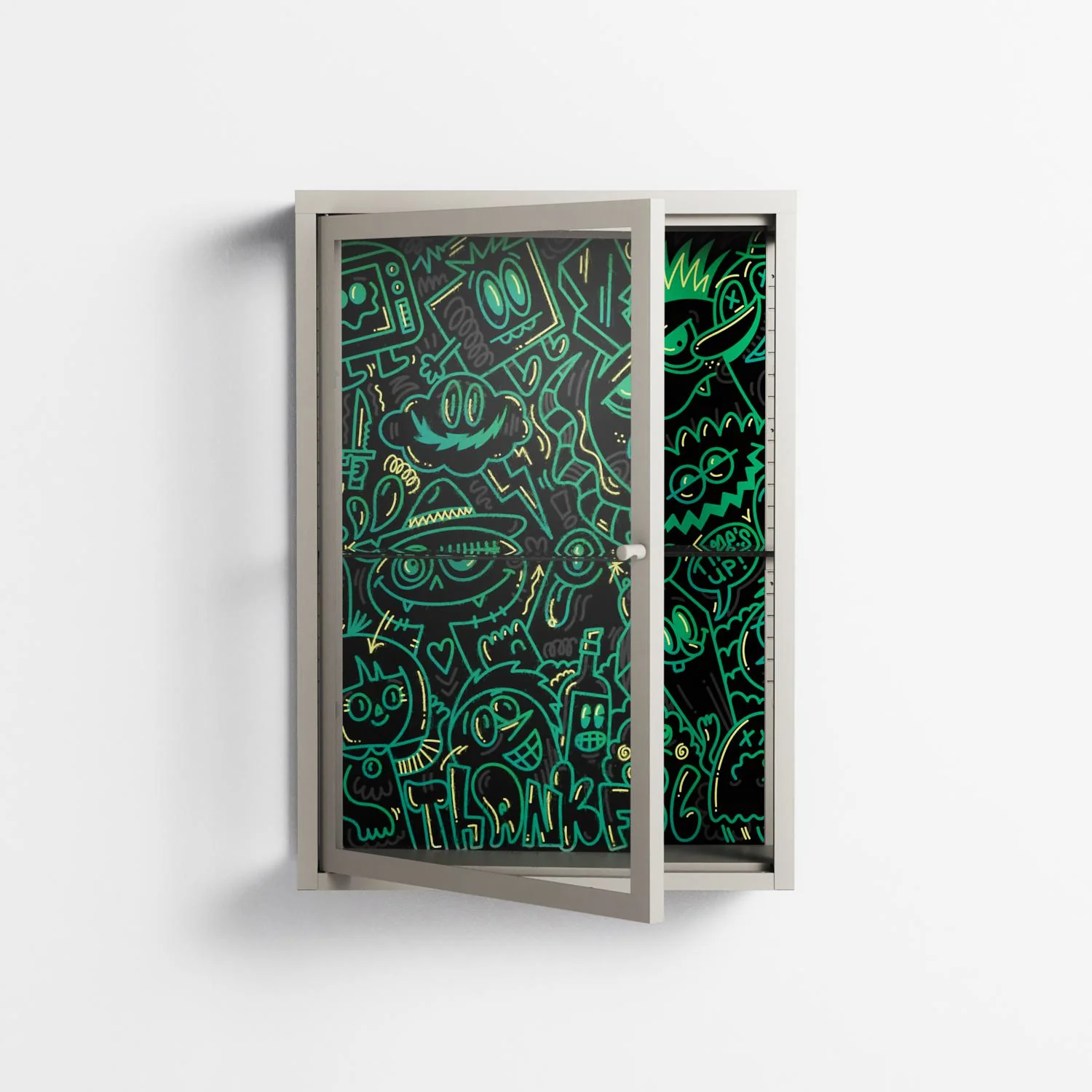 Thankful - Wall Cabinet - Craig Watkins - Pebble - Clear glass - Image 2