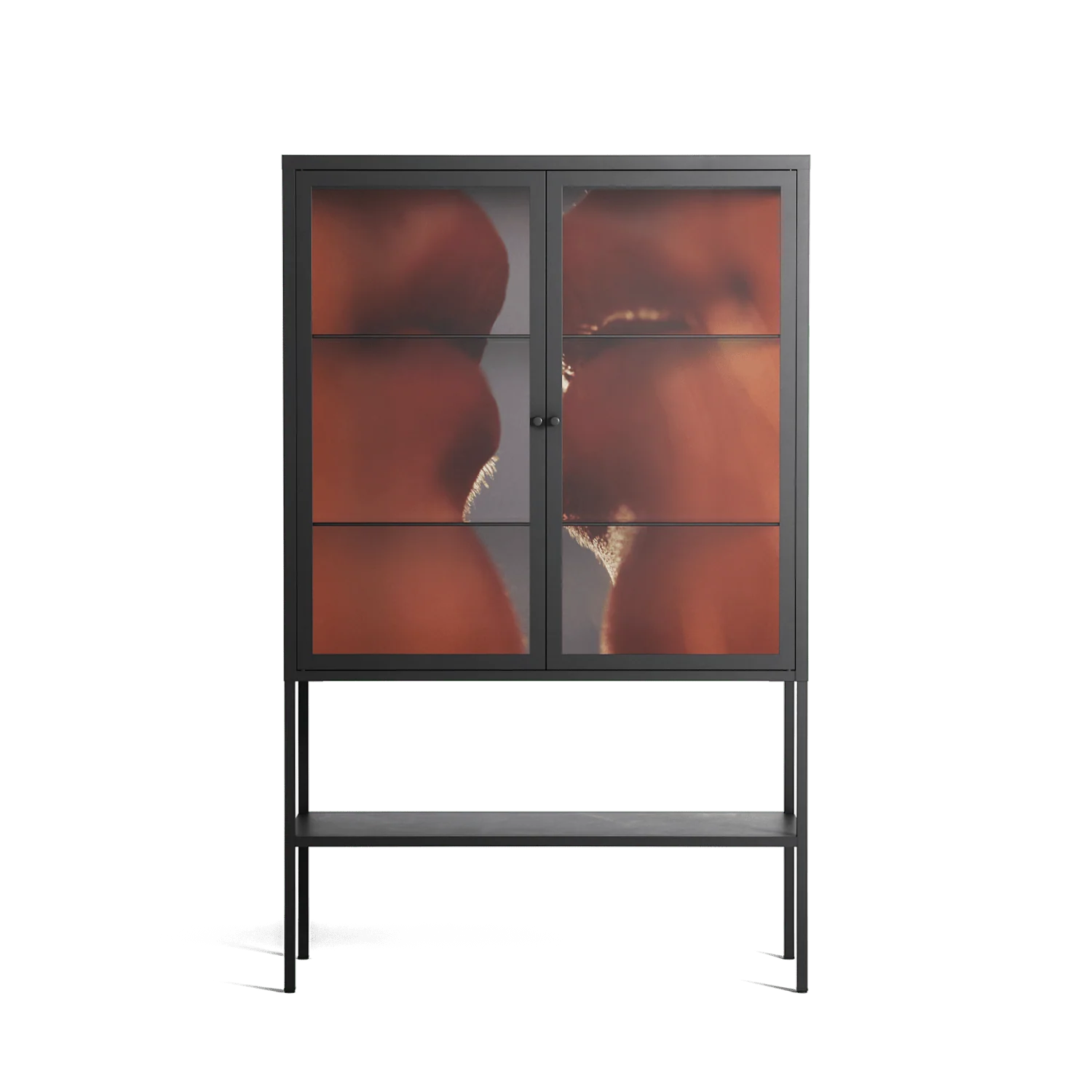 The Art Of Kissing 2 - Loft Cabinet - Nadia Ryder - Antracite - Clear glass