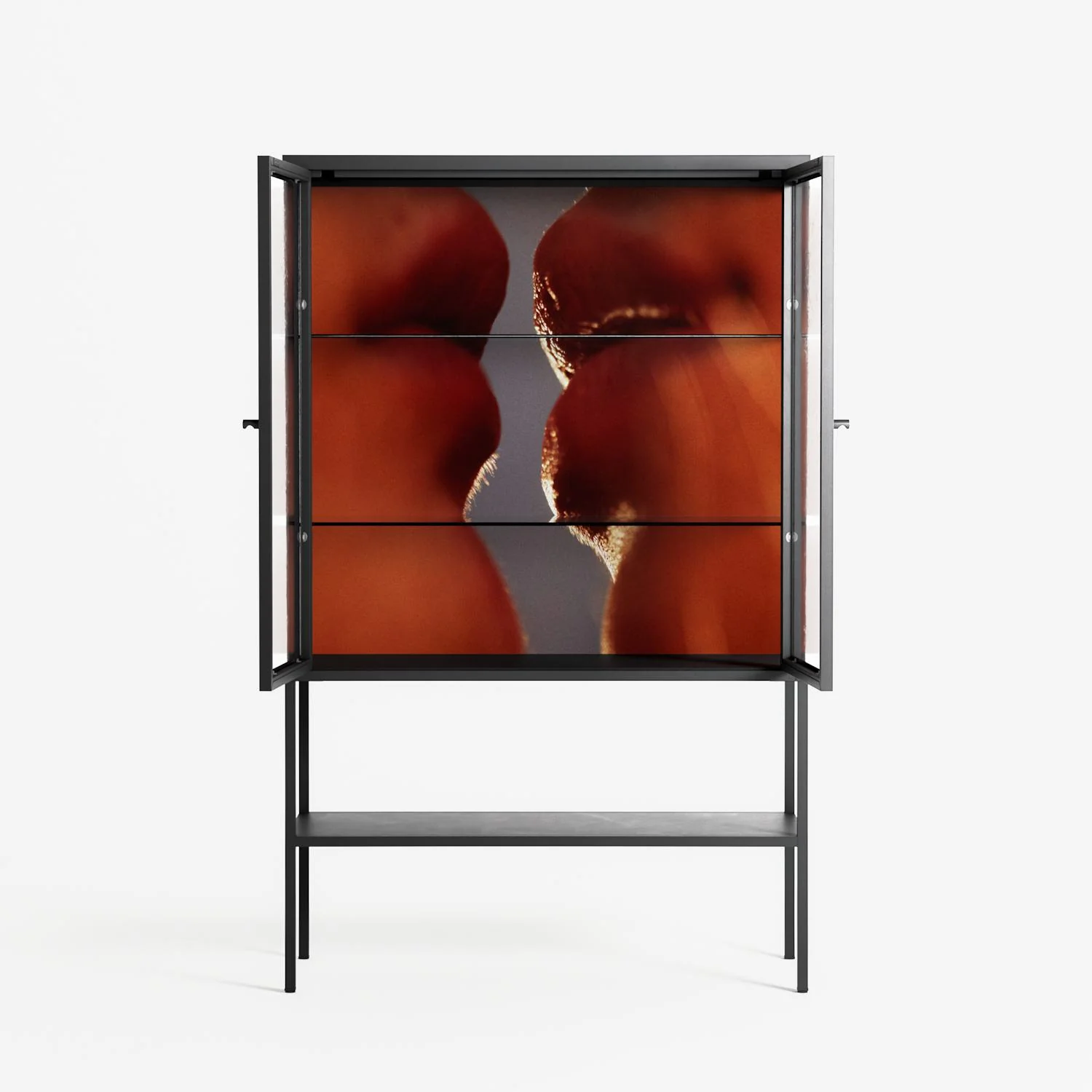 The Art Of Kissing 2 - Loft Cabinet - Nadia Ryder - Antracite - Clear glass - Image 3