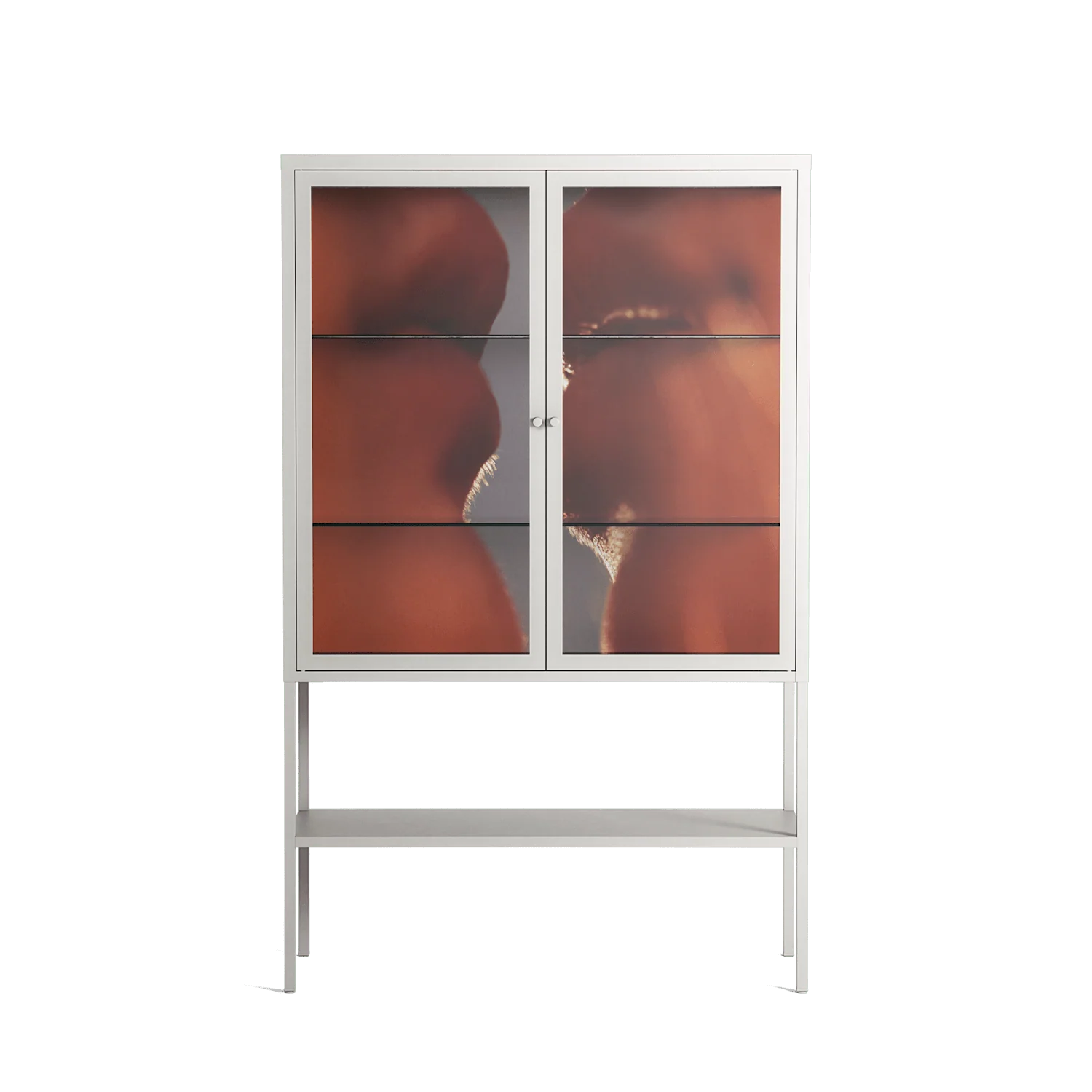 The Art Of Kissing 2 - Loft Cabinet - Nadia Ryder - Chalk - Clear glass