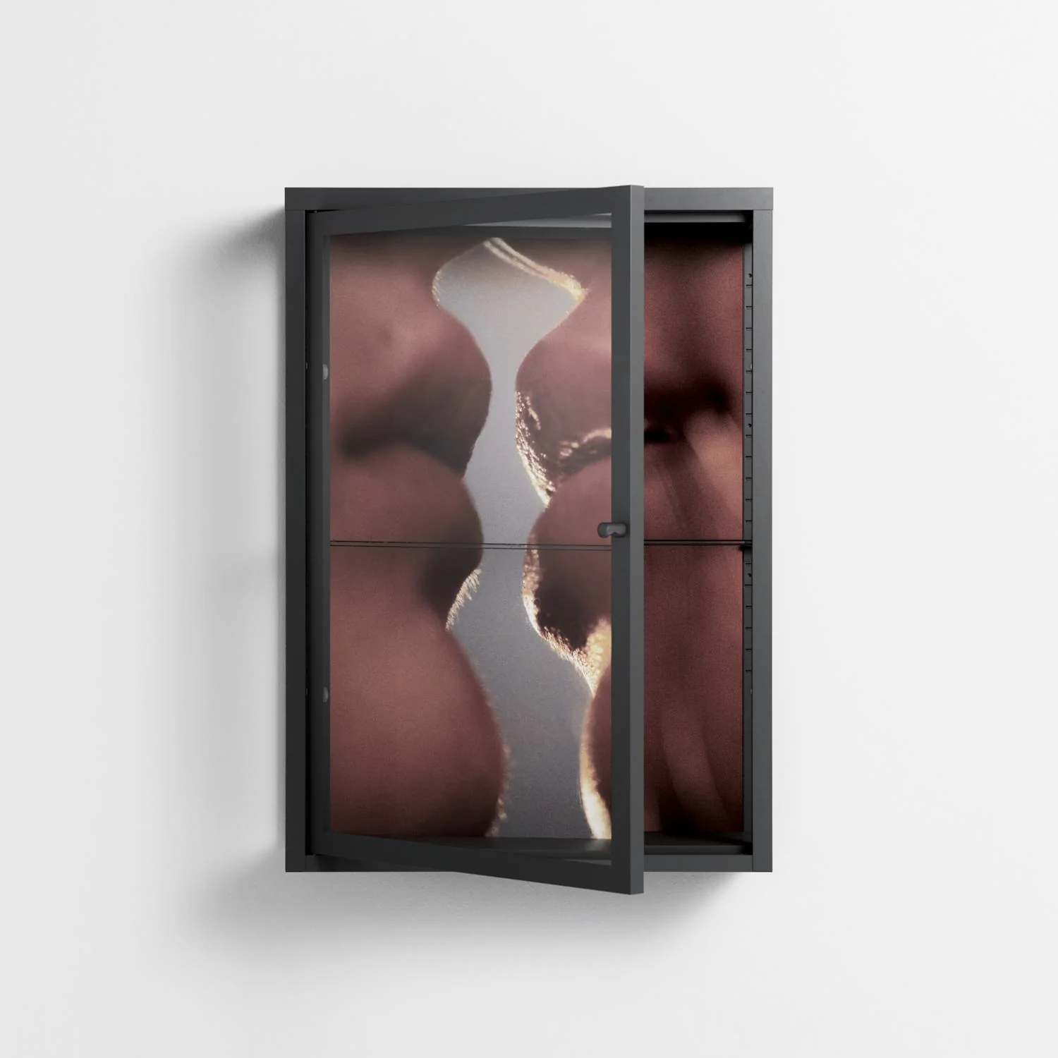 The Art Of Kissing 2 - Wall Cabinet - Nadia Ryder - Antracite - Clear glass - Image 2