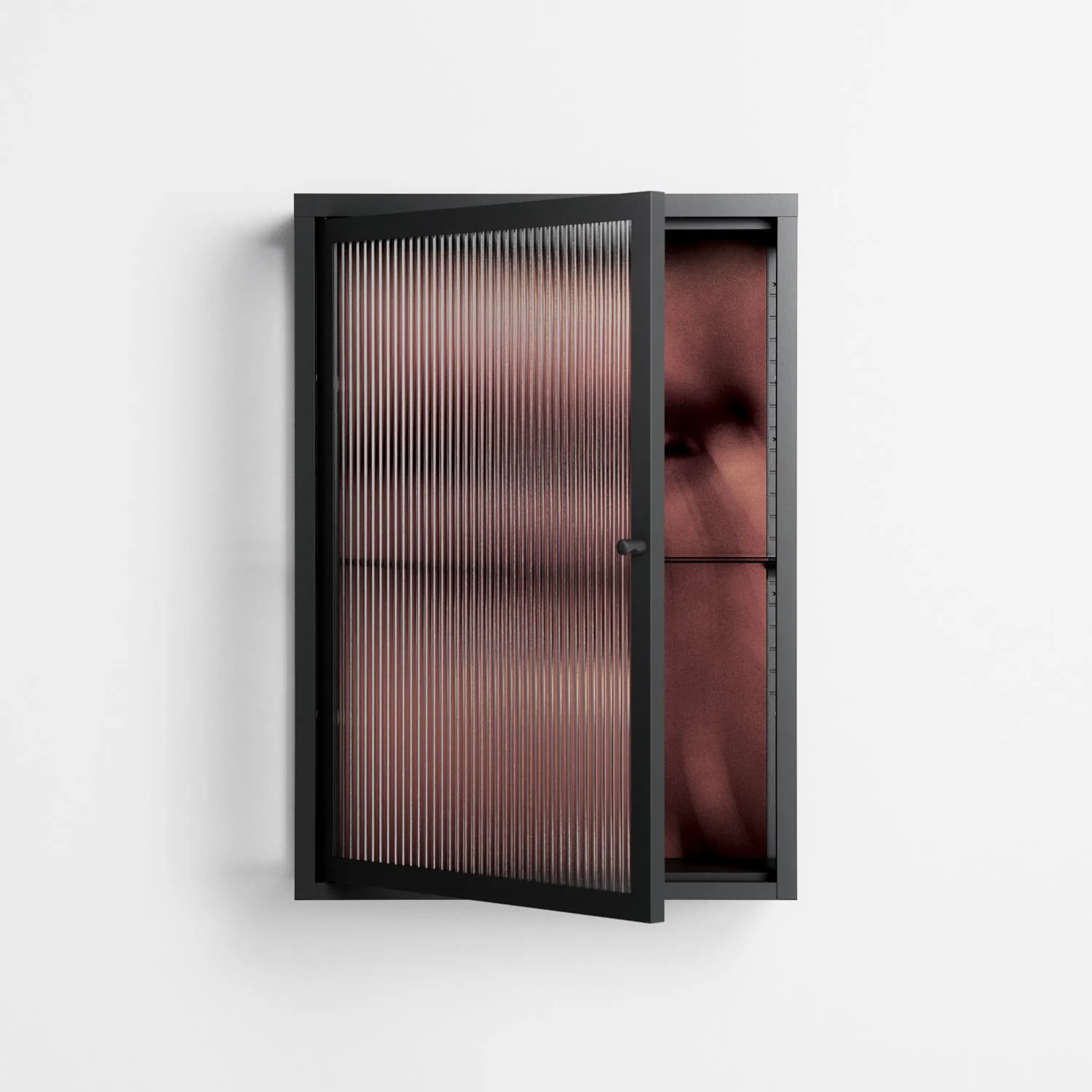 The Art Of Kissing 2 - Wall Cabinet - Nadia Ryder - Antracite - Reeded glass - Image 2