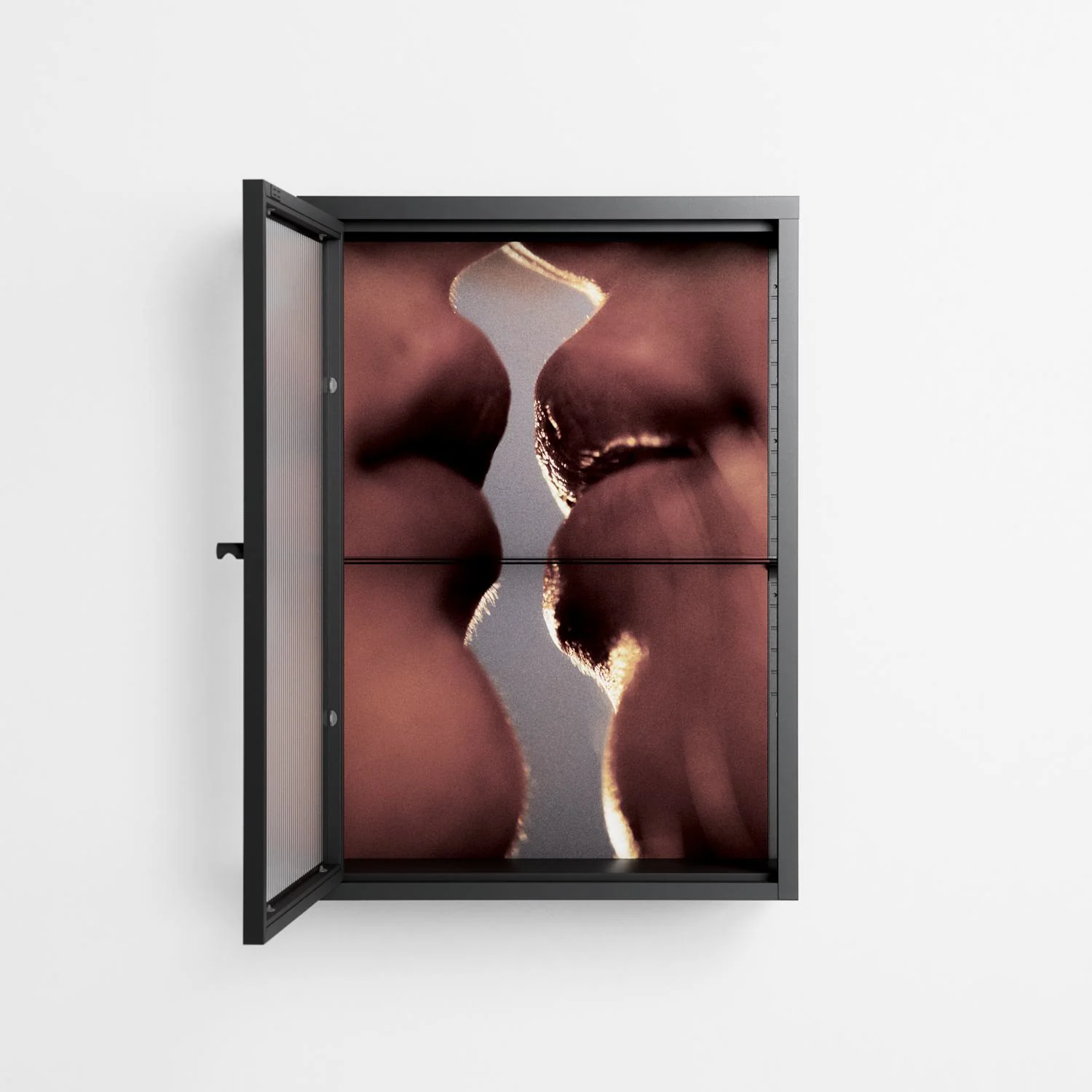 The Art Of Kissing 2 - Wall Cabinet - Nadia Ryder - Antracite - Reeded glass - Image 3