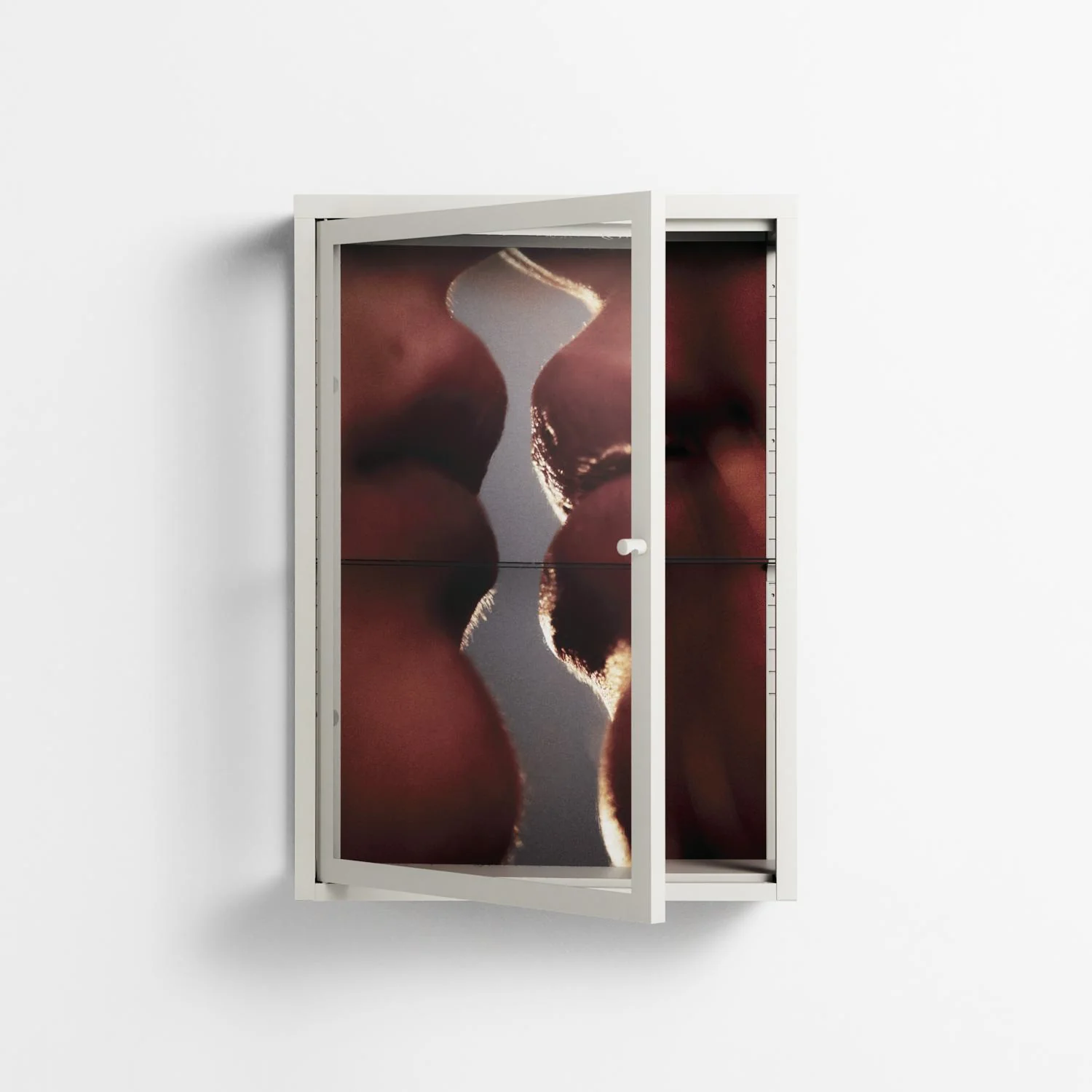 The Art Of Kissing 2 - Wall Cabinet - Nadia Ryder - Chalk - Clear glass - Image 2