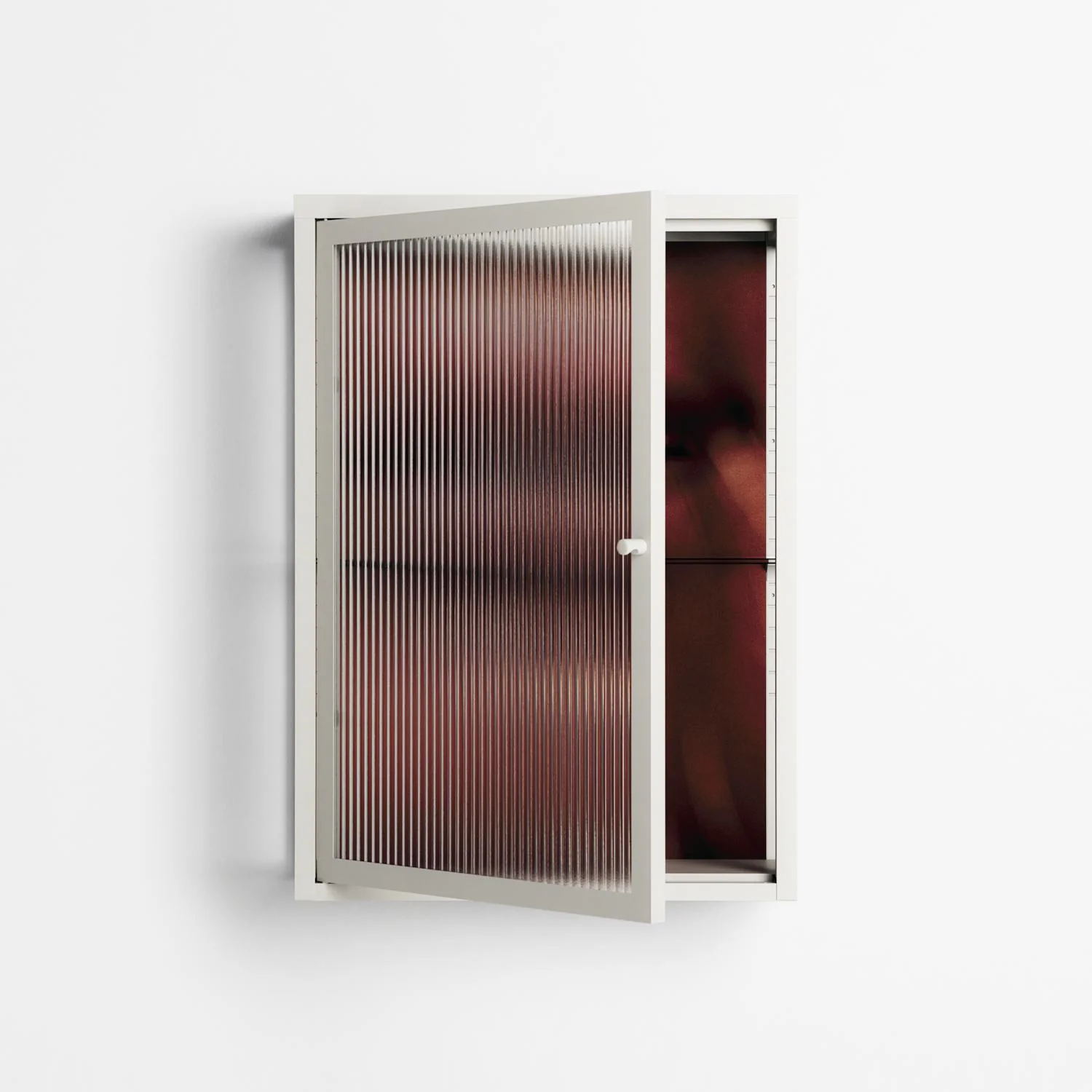 The Art Of Kissing 2 - Wall Cabinet - Nadia Ryder - Chalk - Reeded glass - Image 2