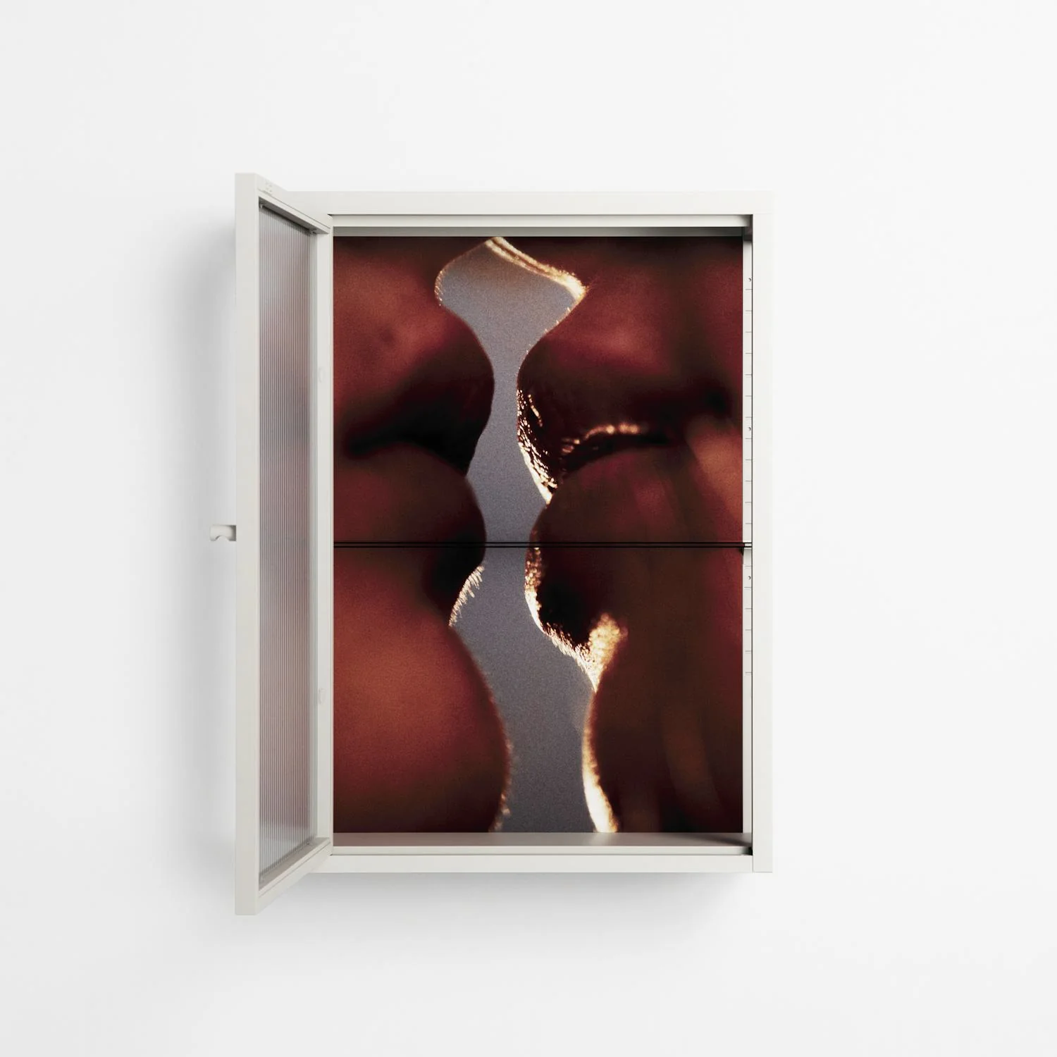 The Art Of Kissing 2 - Wall Cabinet - Nadia Ryder - Chalk - Reeded glass - Image 3