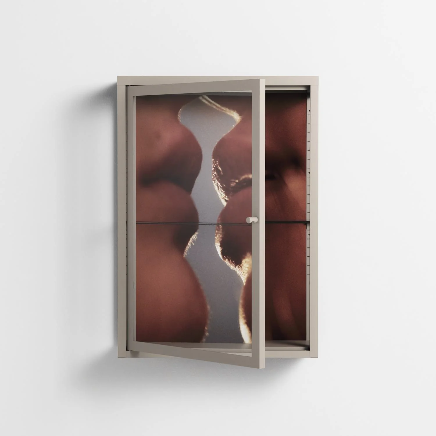 The Art Of Kissing 2 - Wall Cabinet - Nadia Ryder - Pebble - Clear glass - Image 2