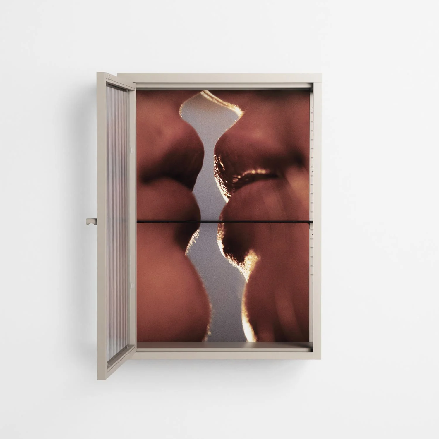 The Art Of Kissing 2 - Wall Cabinet - Nadia Ryder - Pebble - Reeded glass - Image 3
