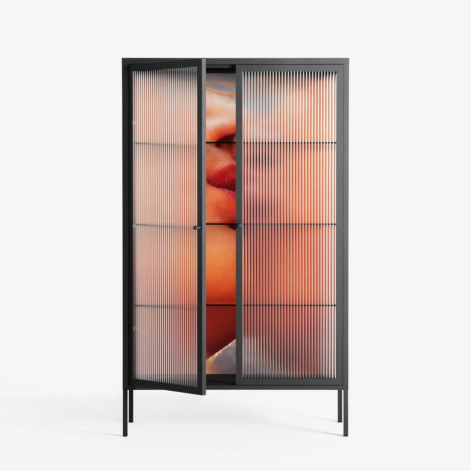 The Art Of Kissing - Cabinet - Nadia Ryder - Antracite - Reeded glass - Image 2
