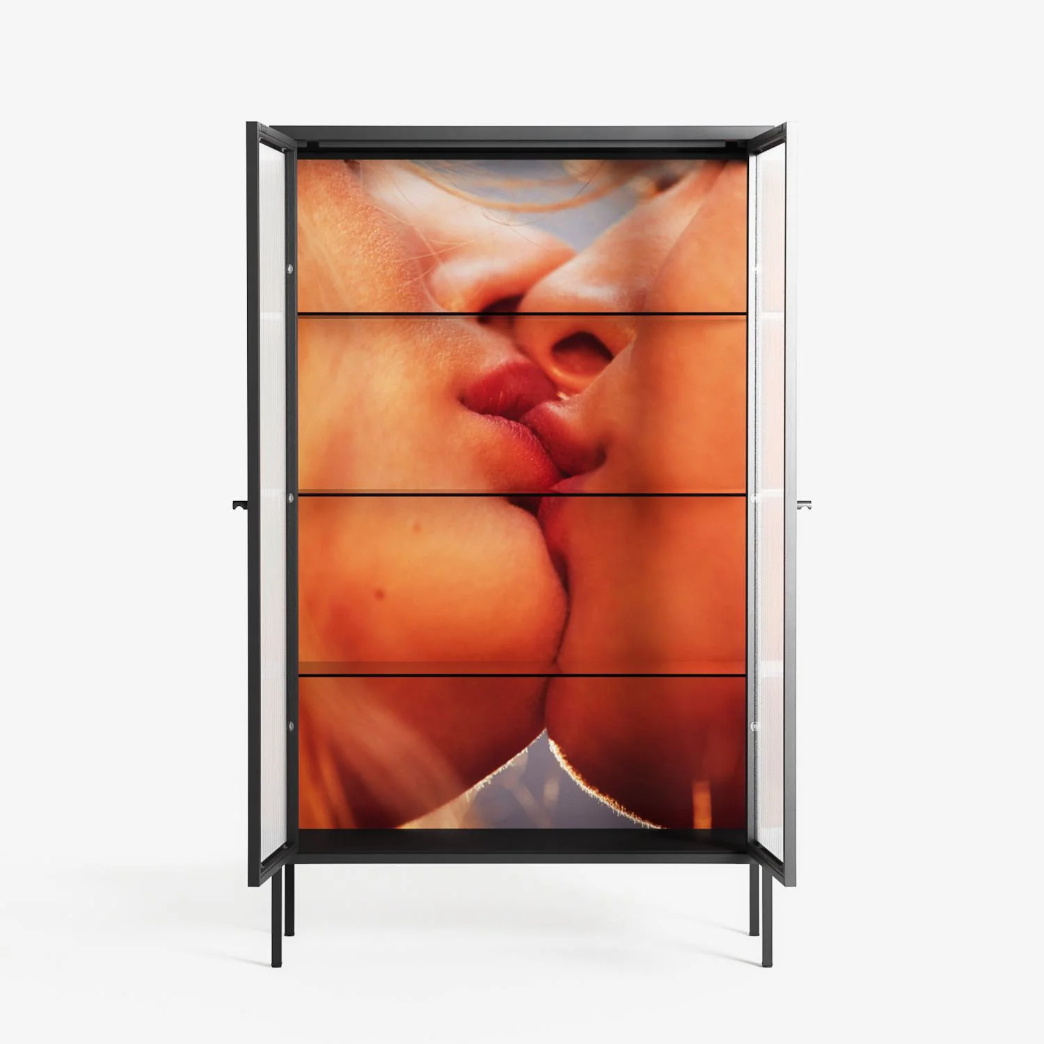 The Art Of Kissing - Cabinet - Nadia Ryder - Antracite - Reeded glass - Image 3
