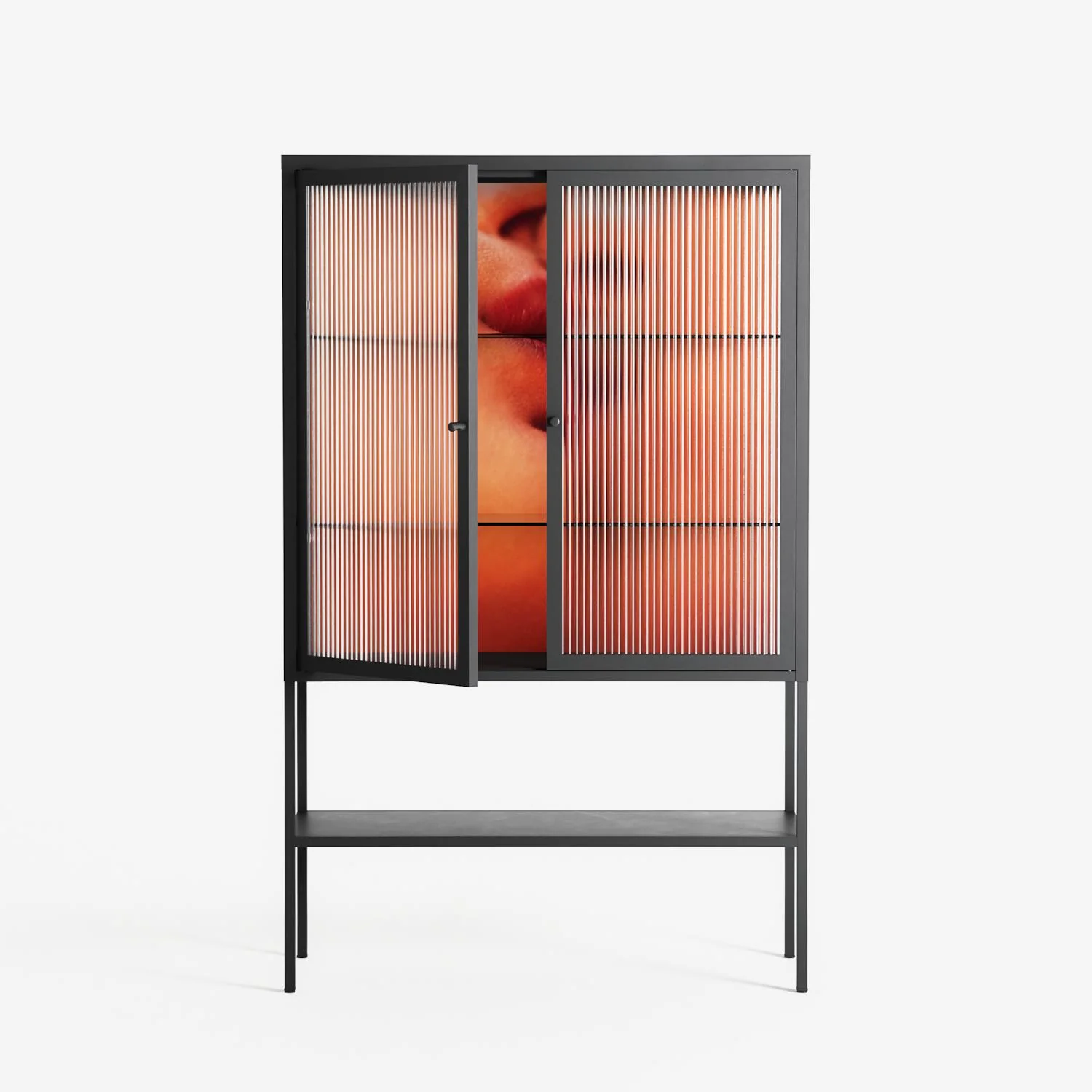 The Art Of Kissing - Loft Cabinet - Nadia Ryder - Antracite - Reeded glass - Image 2