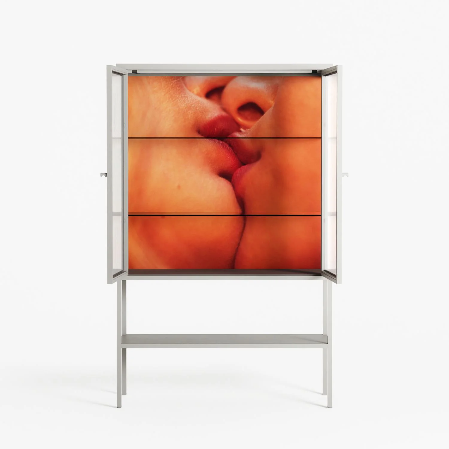 The Art Of Kissing - Loft Cabinet - Nadia Ryder - Chalk - Reeded glass - Image 3