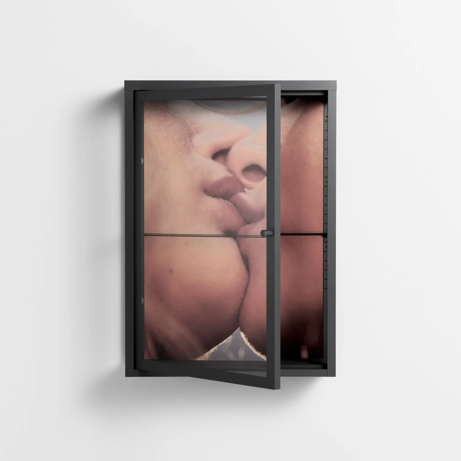 The Art Of Kissing - Wall Cabinet - Nadia Ryder - Antracite - Clear glass - Image 2