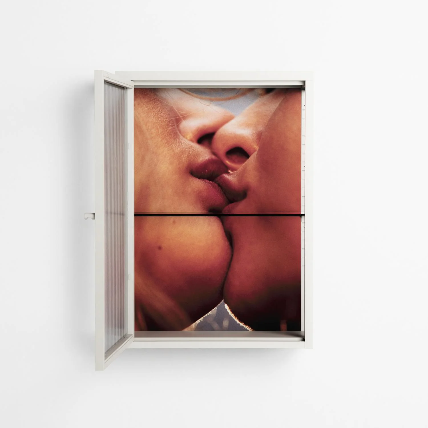 The Art Of Kissing - Wall Cabinet - Nadia Ryder - Chalk - Reeded glass - Image 3
